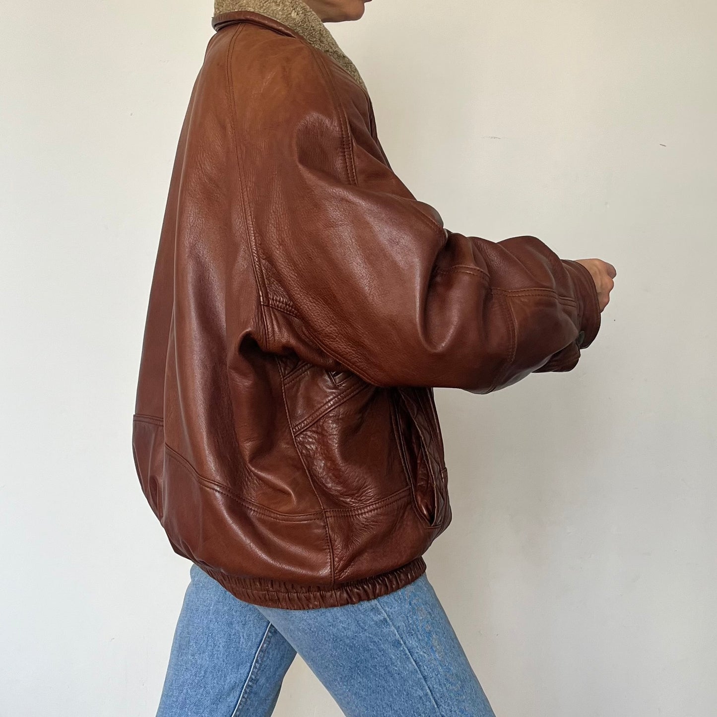 Vintage Aviator Sherpa bomber Jacket