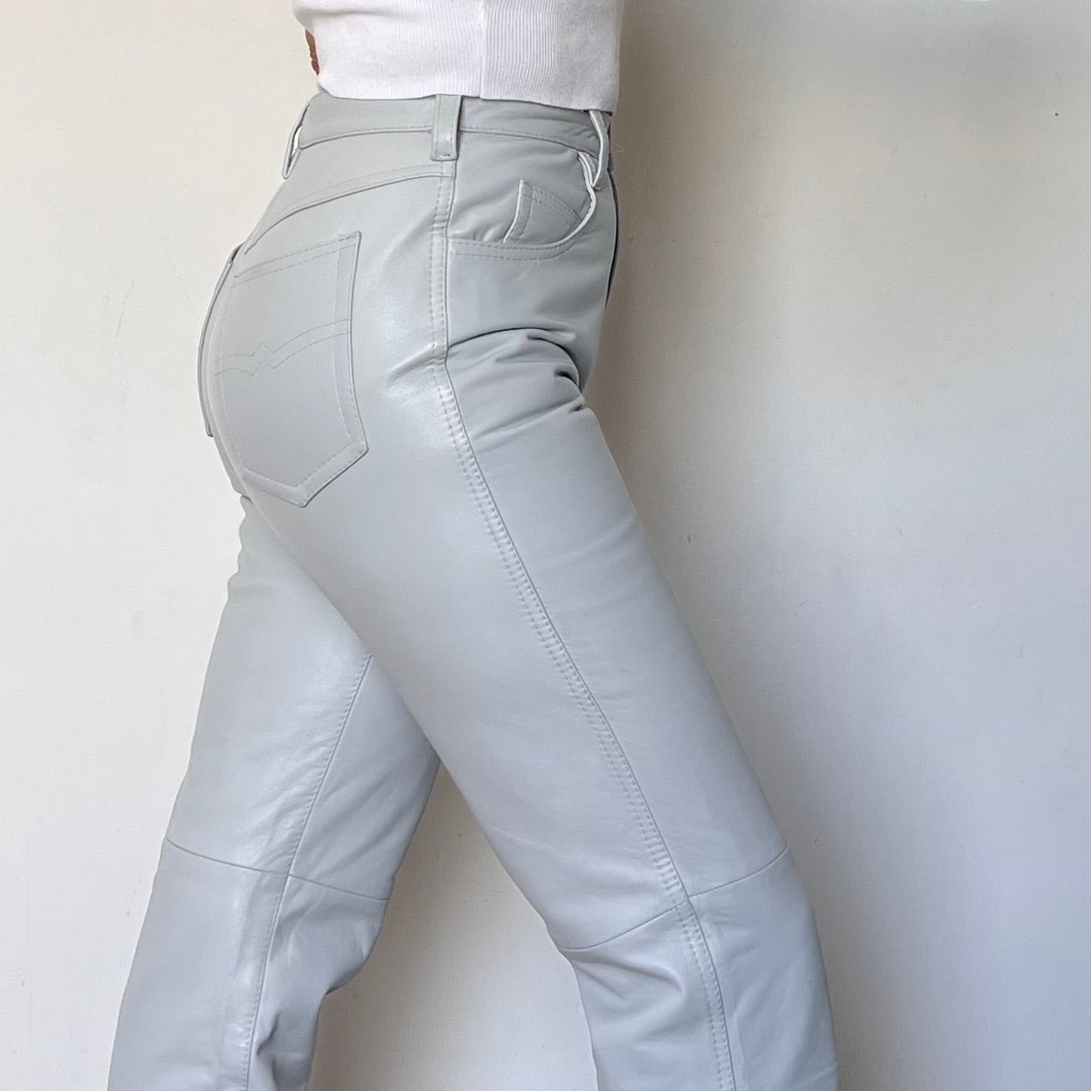Gray Leather trousers