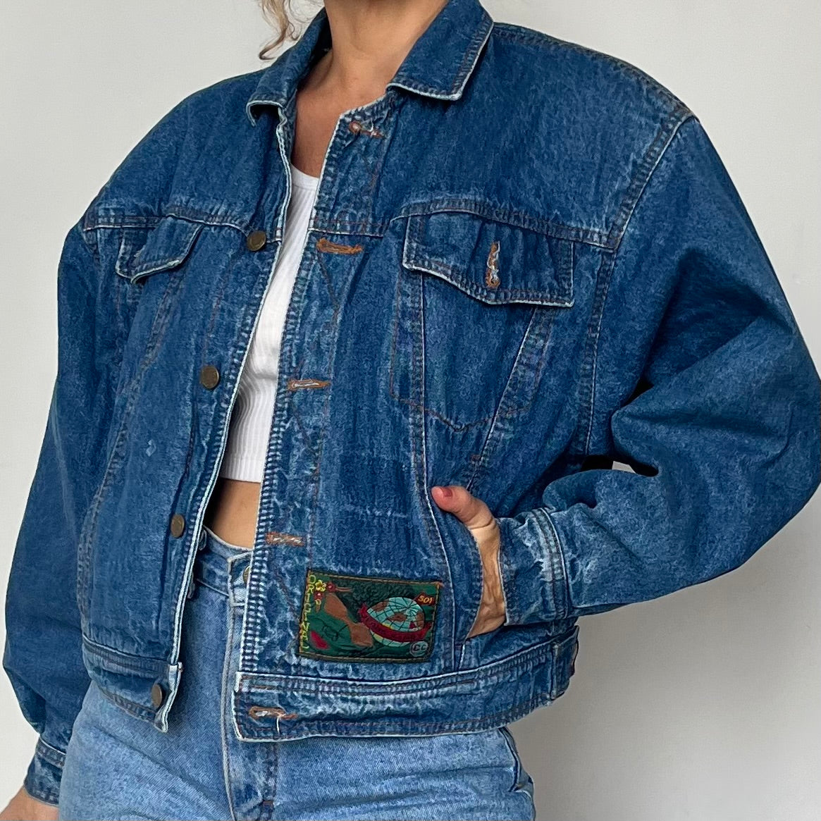 Vintage crop denim jacket