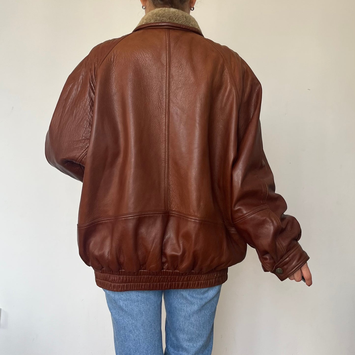 Vintage Aviator Sherpa bomber Jacket
