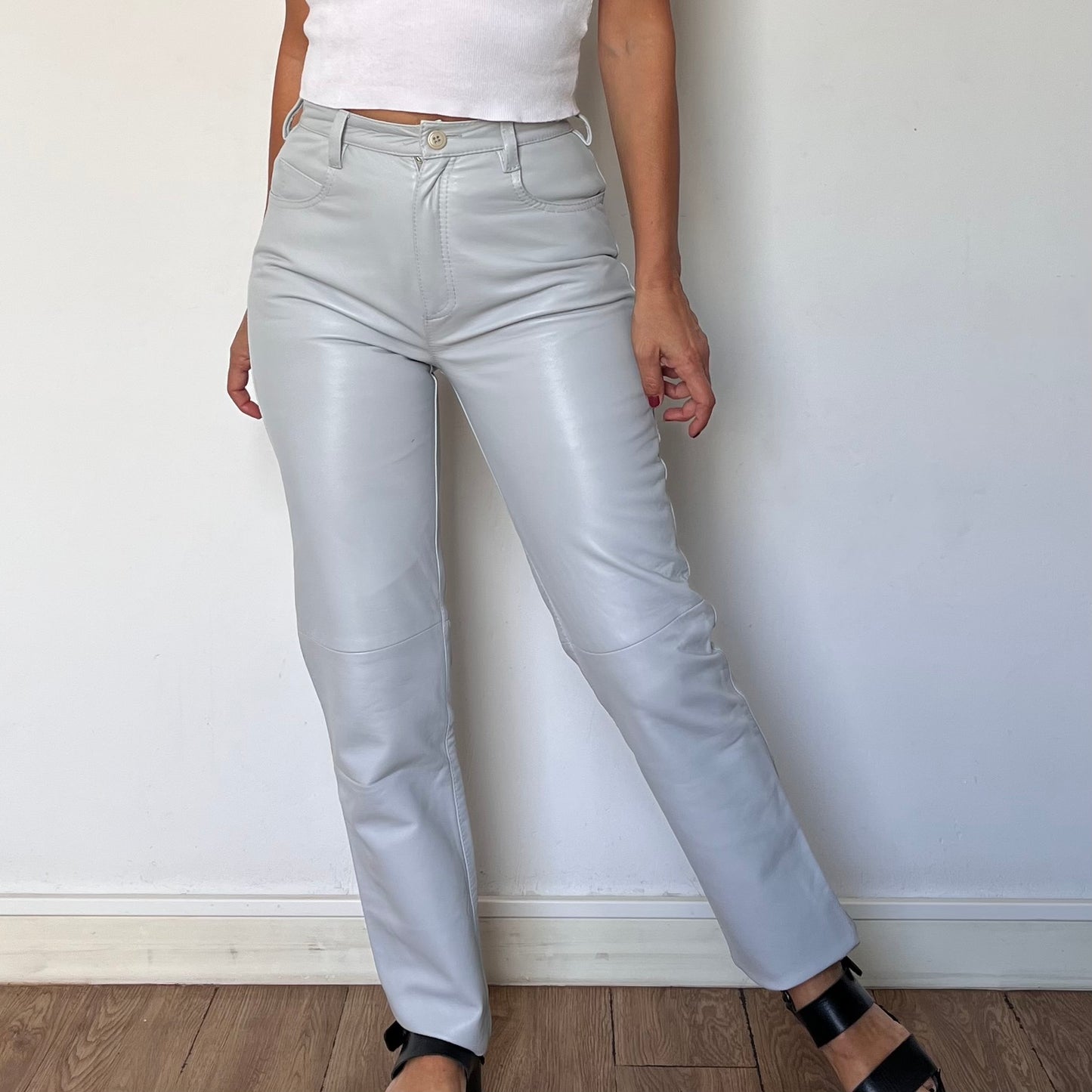 Gray Leather trousers
