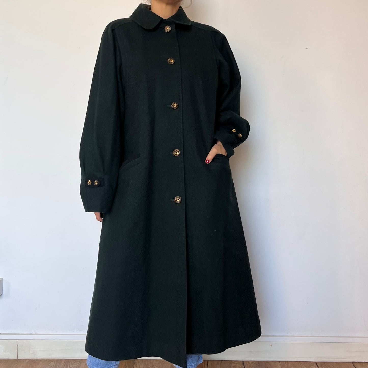 Vintage woman Loden Wool Long Coat