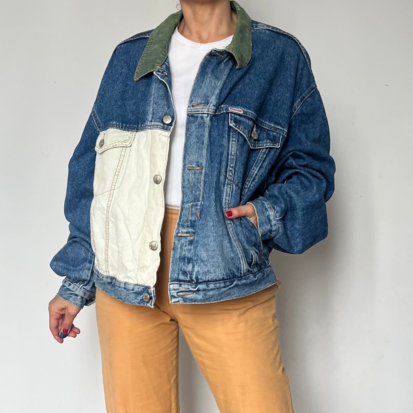 Vintage blue & White Denim jacket by Forage