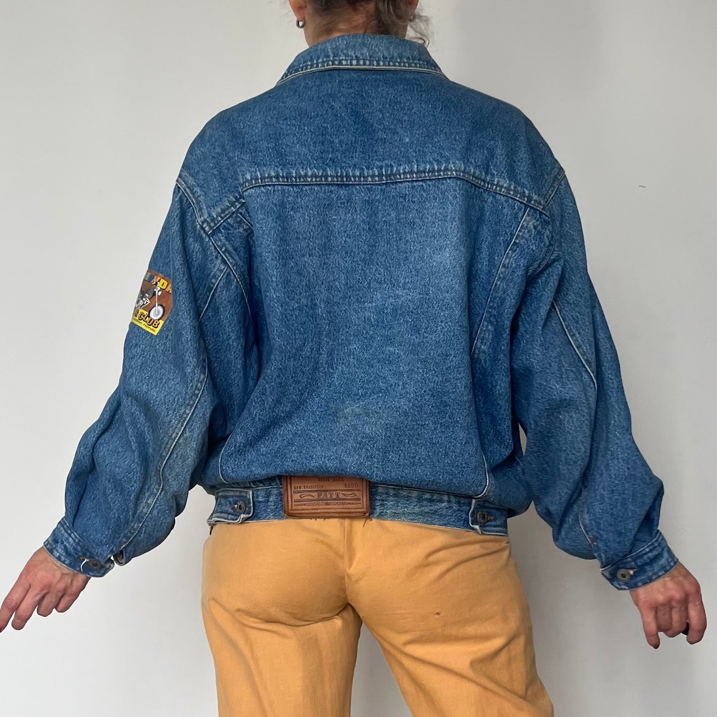 Vintage bomber blue Denim cotton jacket