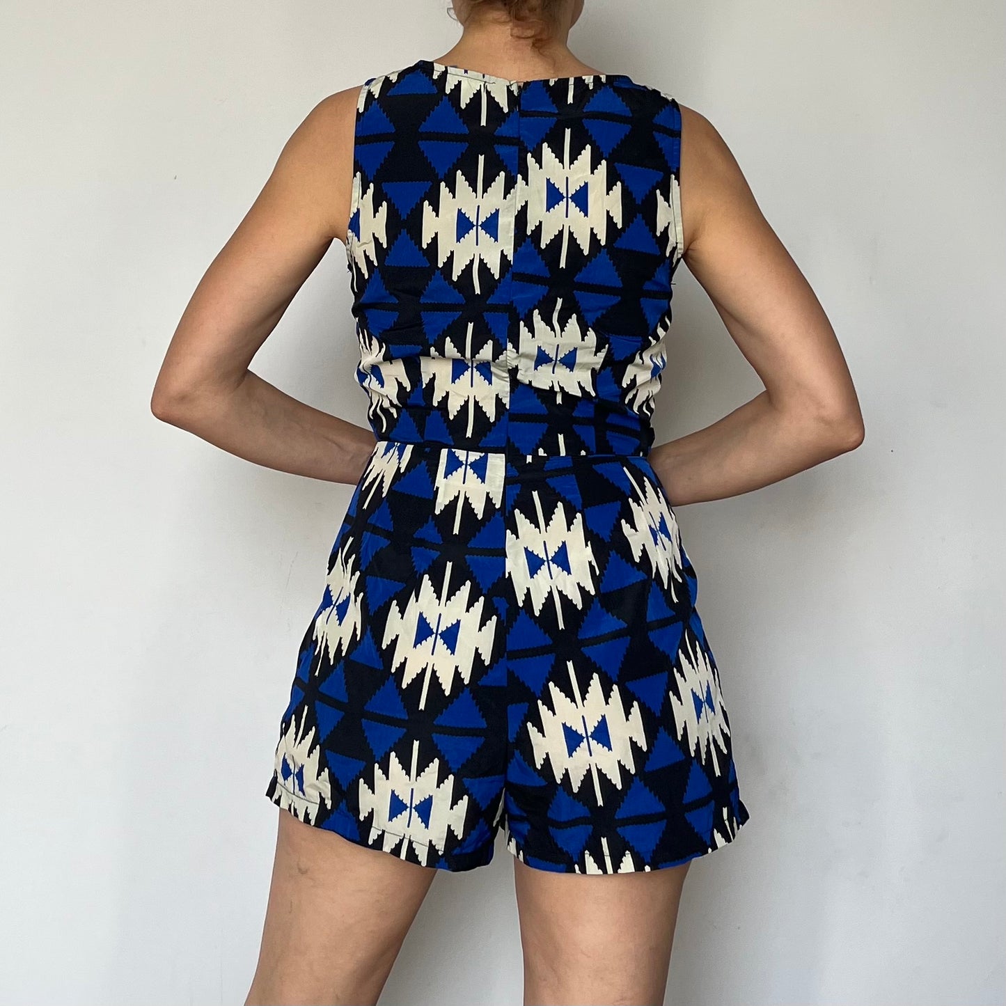 Vintage Woman Romper with pockets