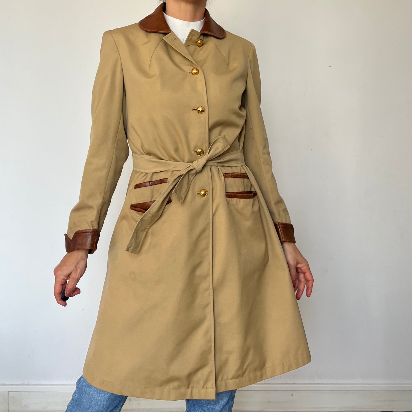 Vintage Trench Coat with belt & hood