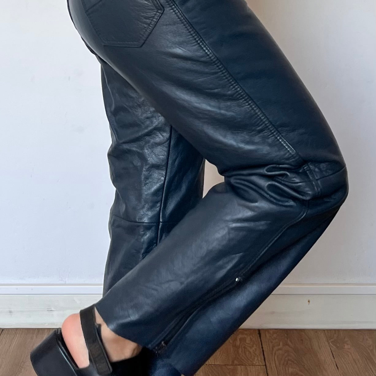 Blue Leather trousers