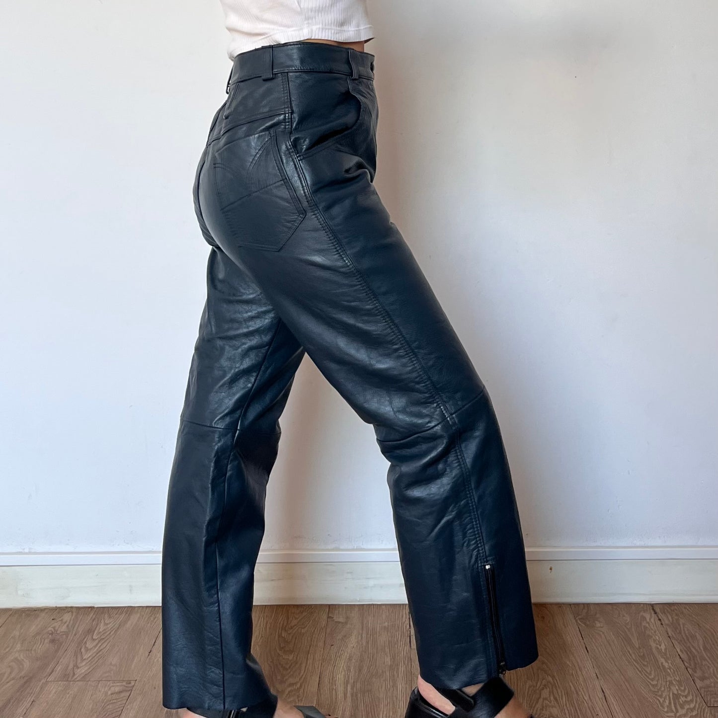 Blue Leather trousers