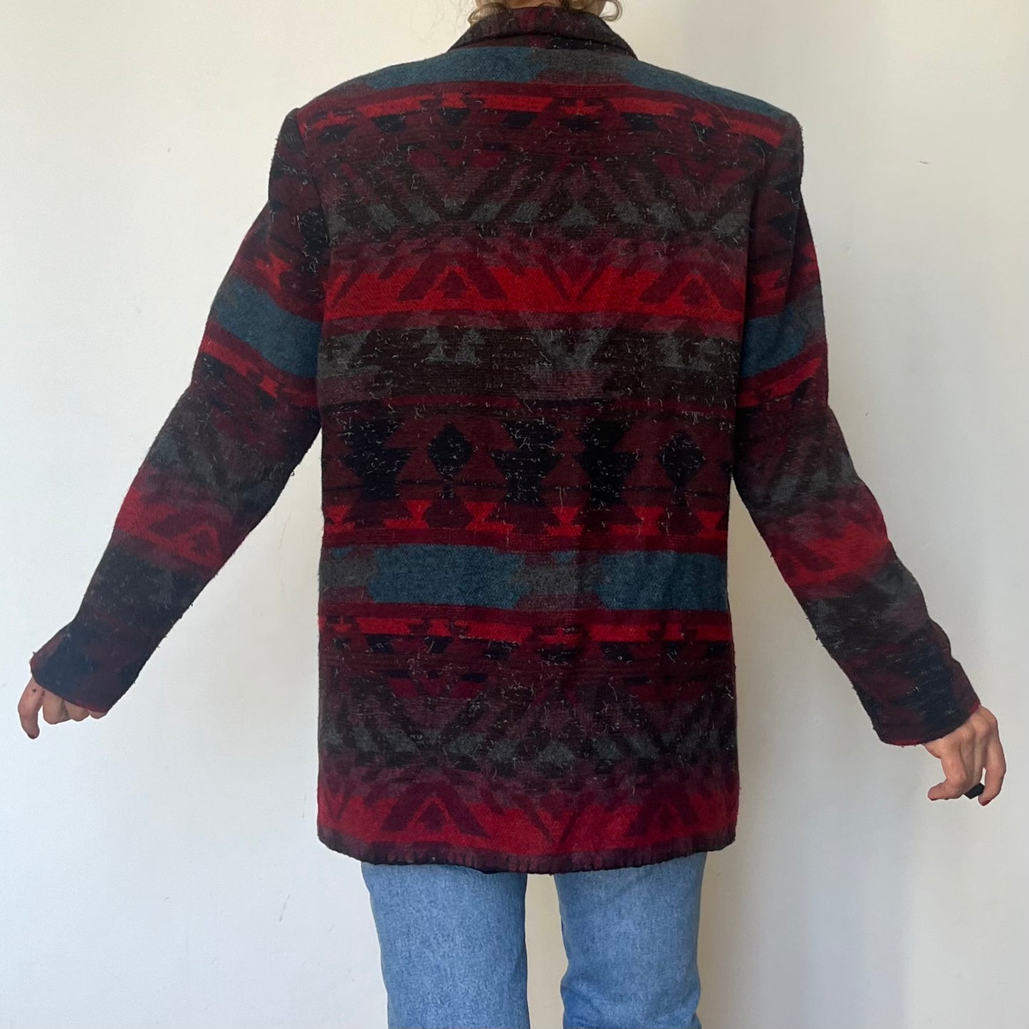 Vintage Abstract Wool Blazer