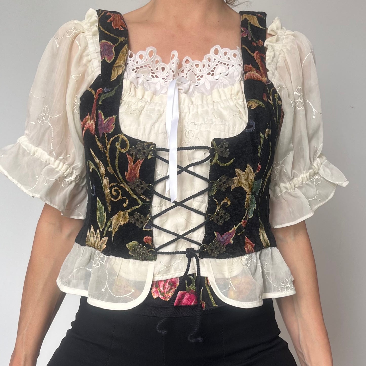 Austrian folk Blouse and Vest