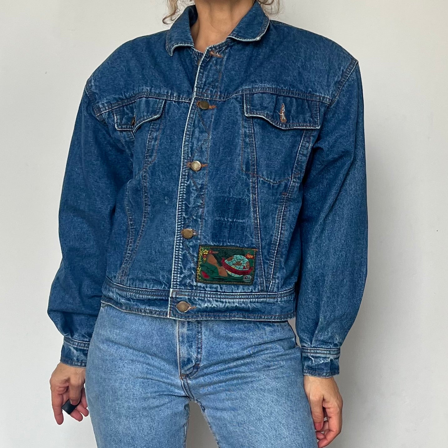 Vintage crop denim jacket