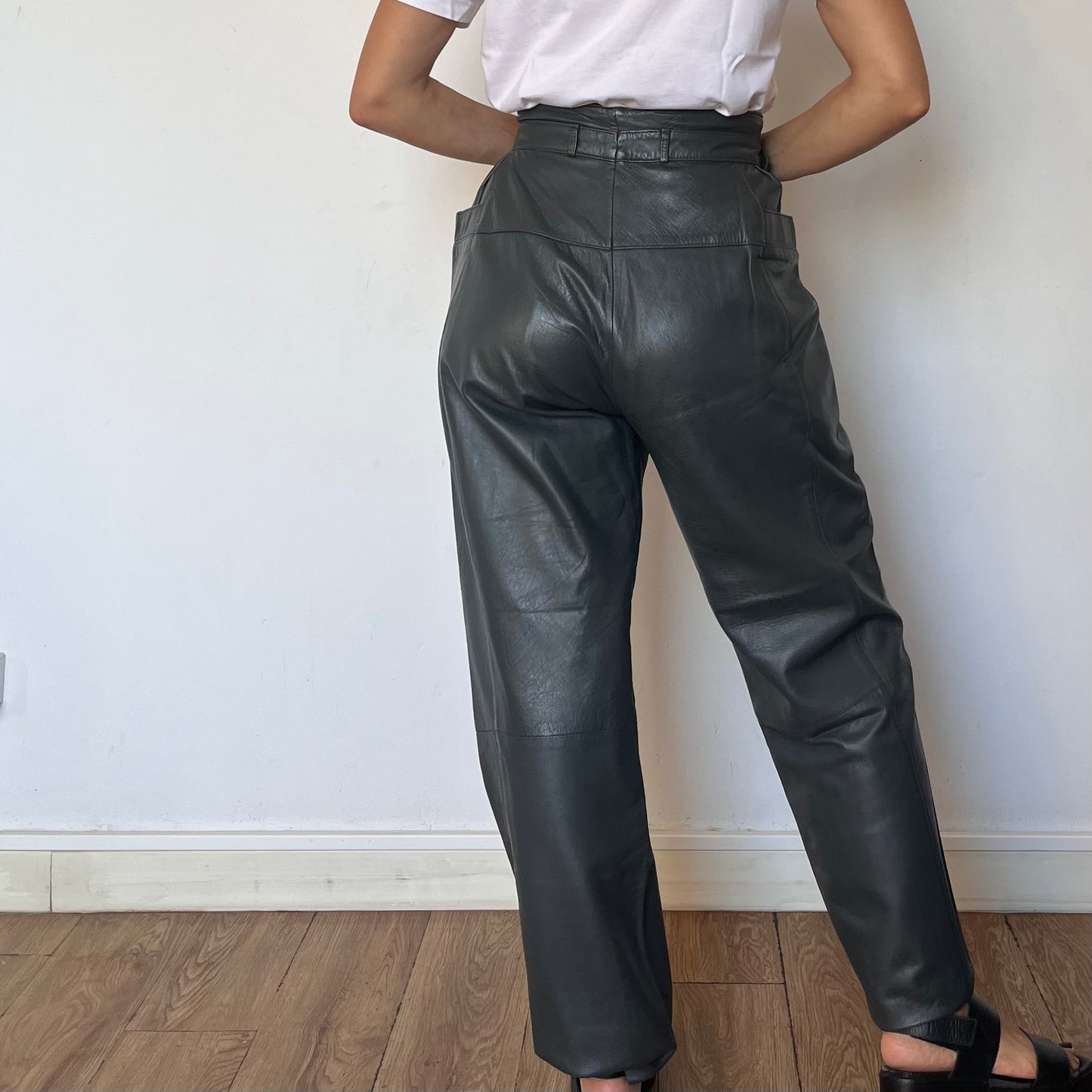 Gray Leather trousers