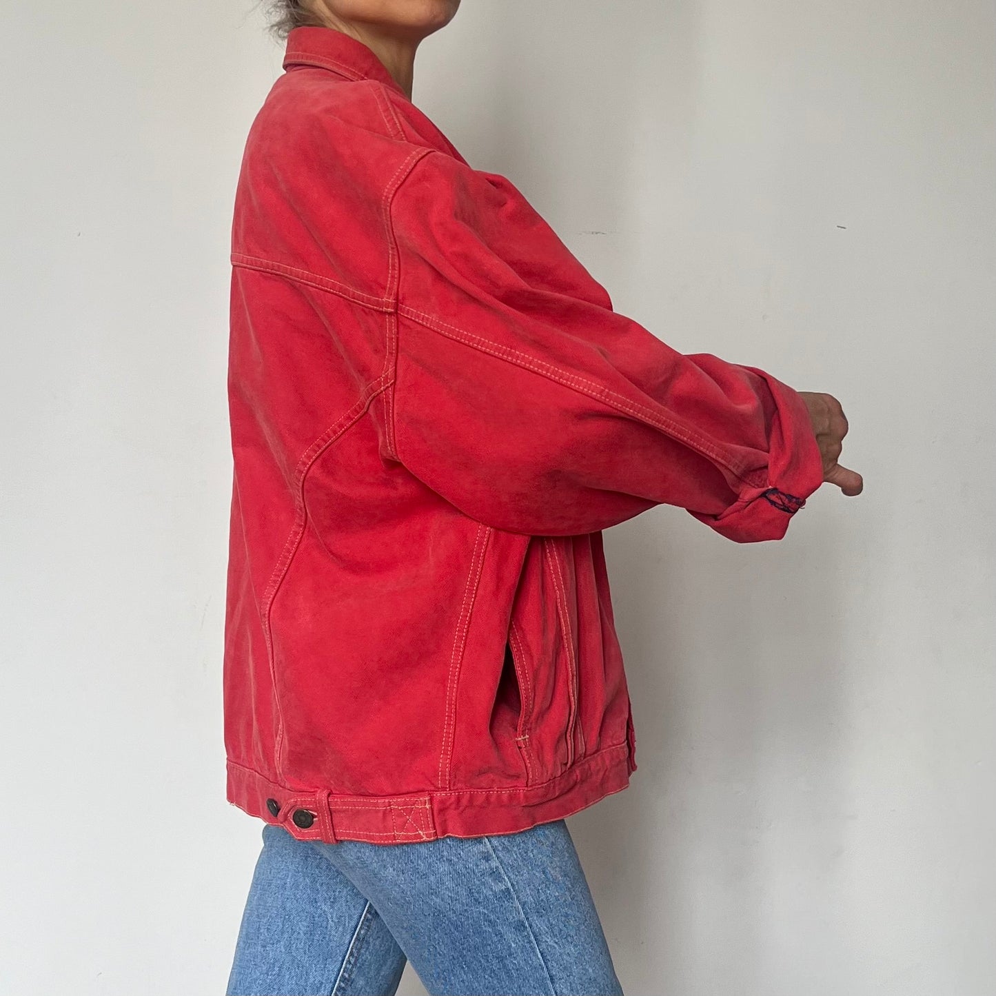 Vintage Oversized Coral Denim jacket