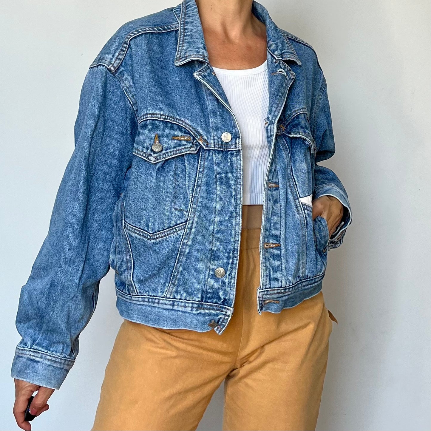 Vintage crop denim jacket