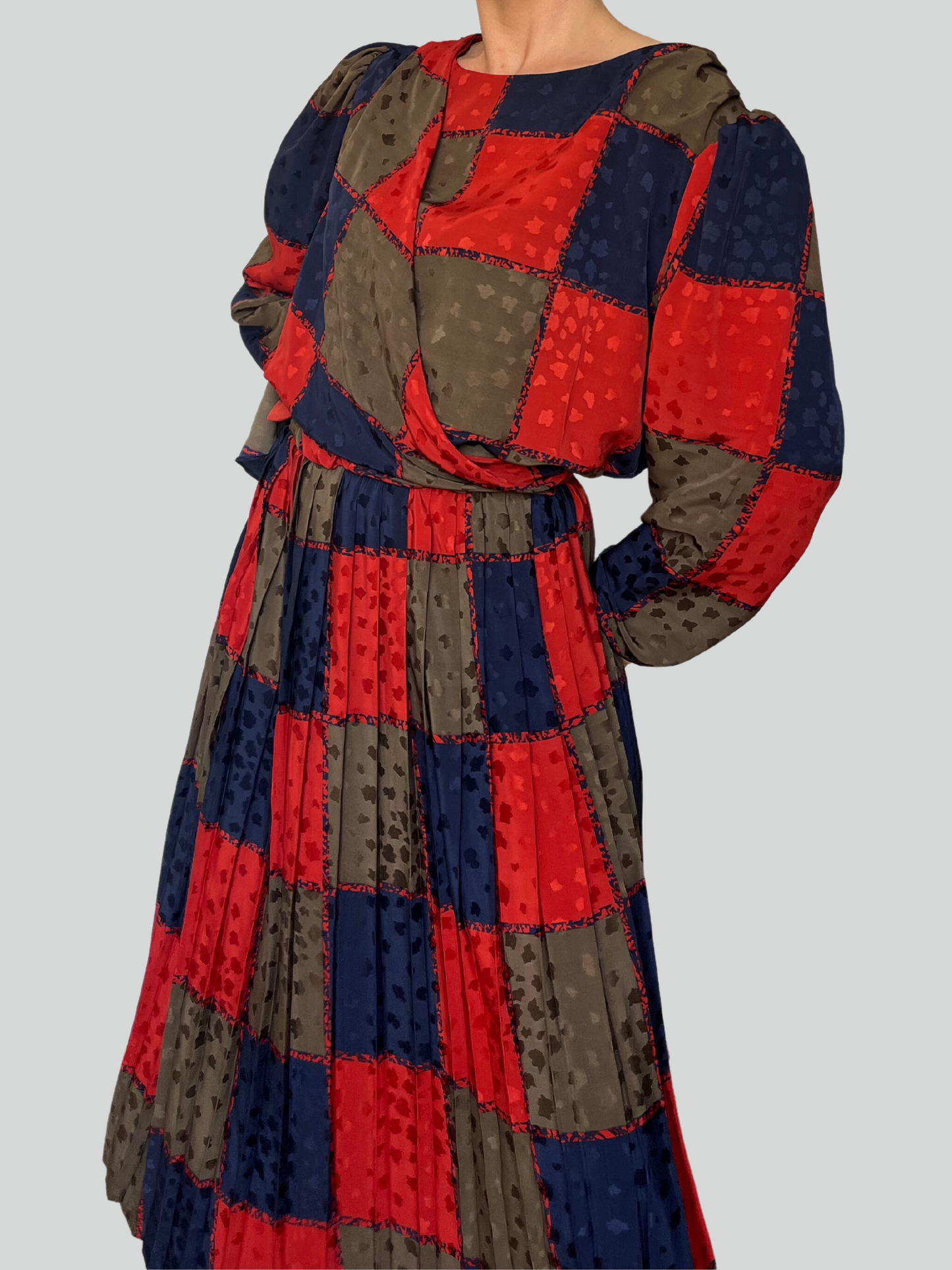 Vintage Wrap Plaid Dress