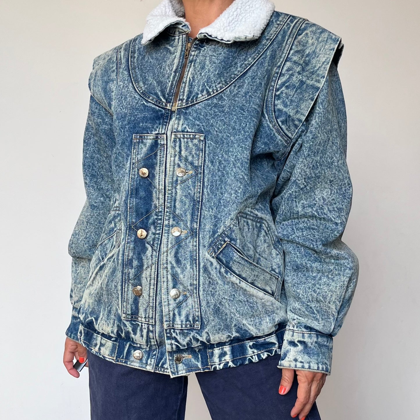 Vintage blue Denim sherpa jacket