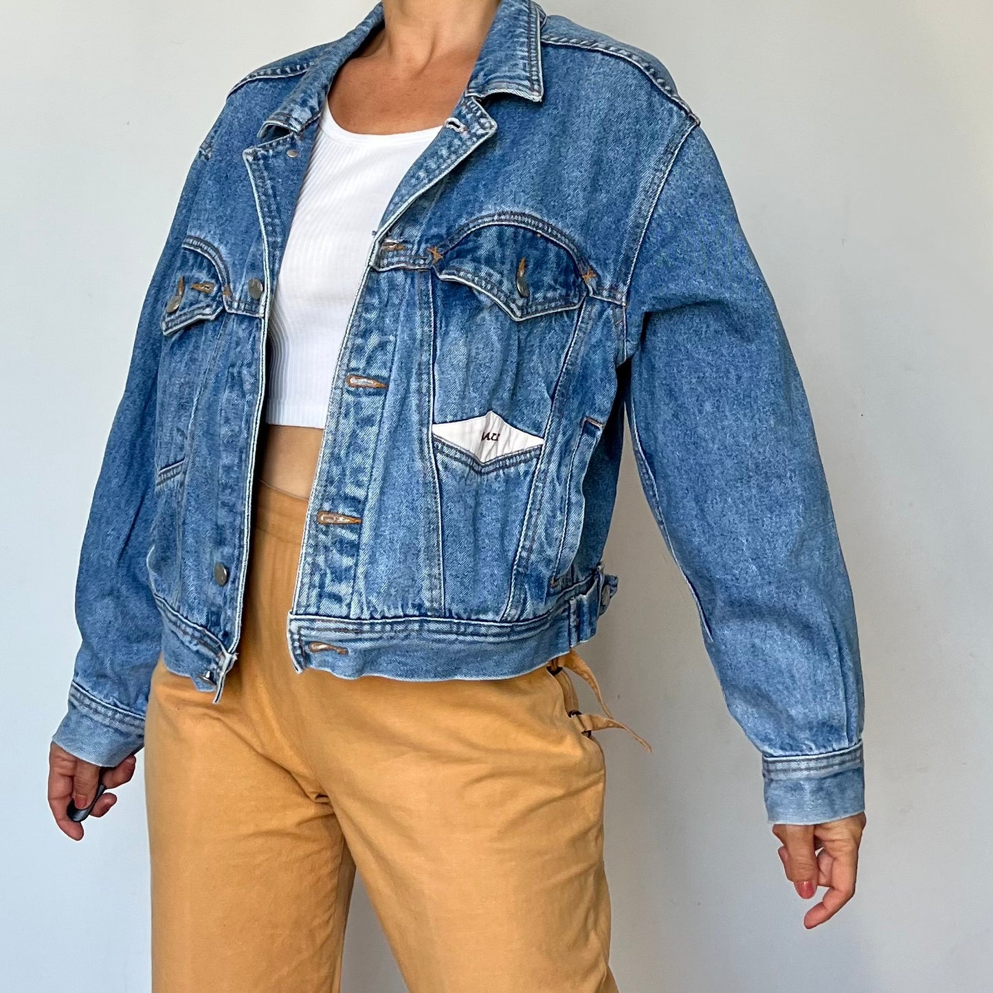 Vintage crop denim jacket
