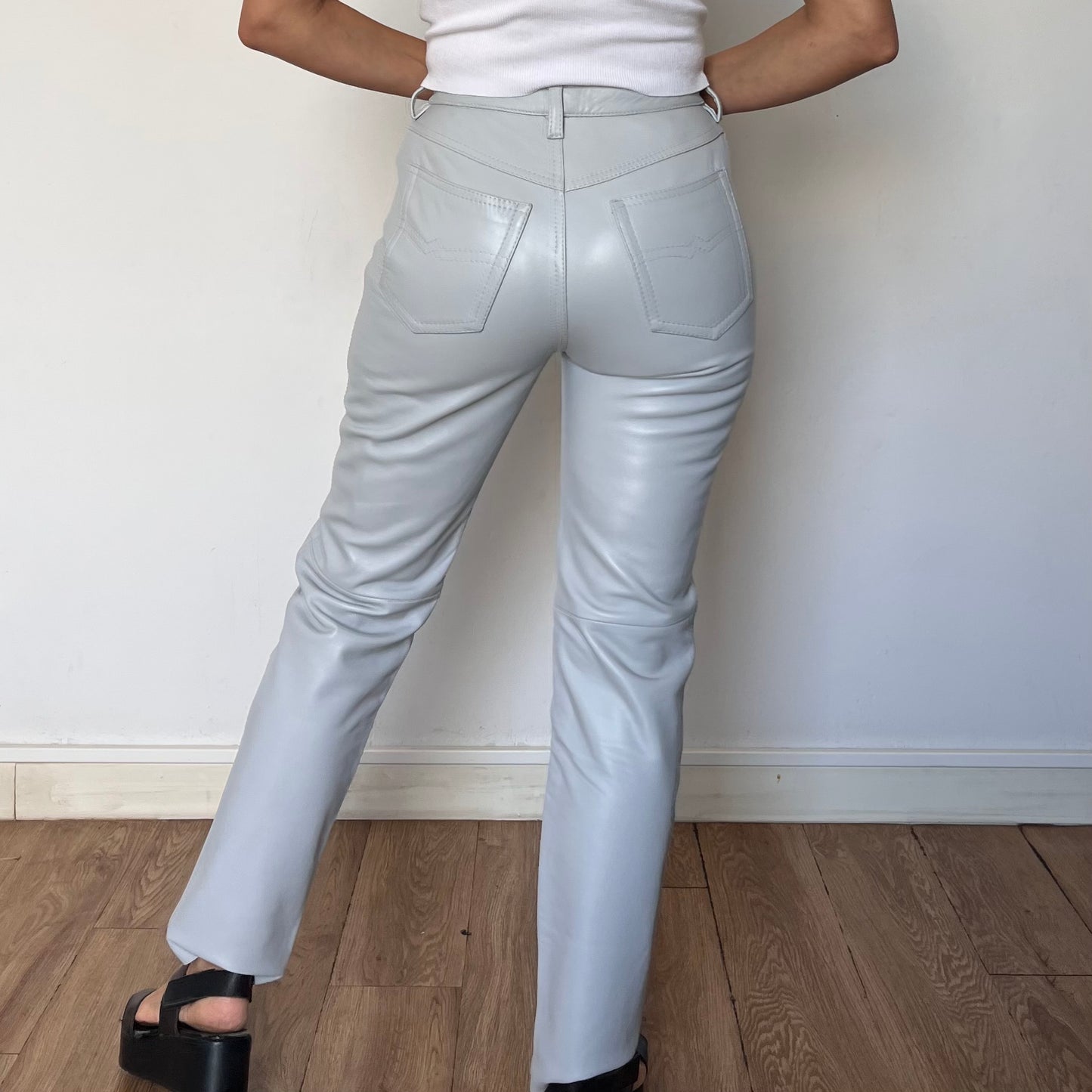 Gray Leather trousers