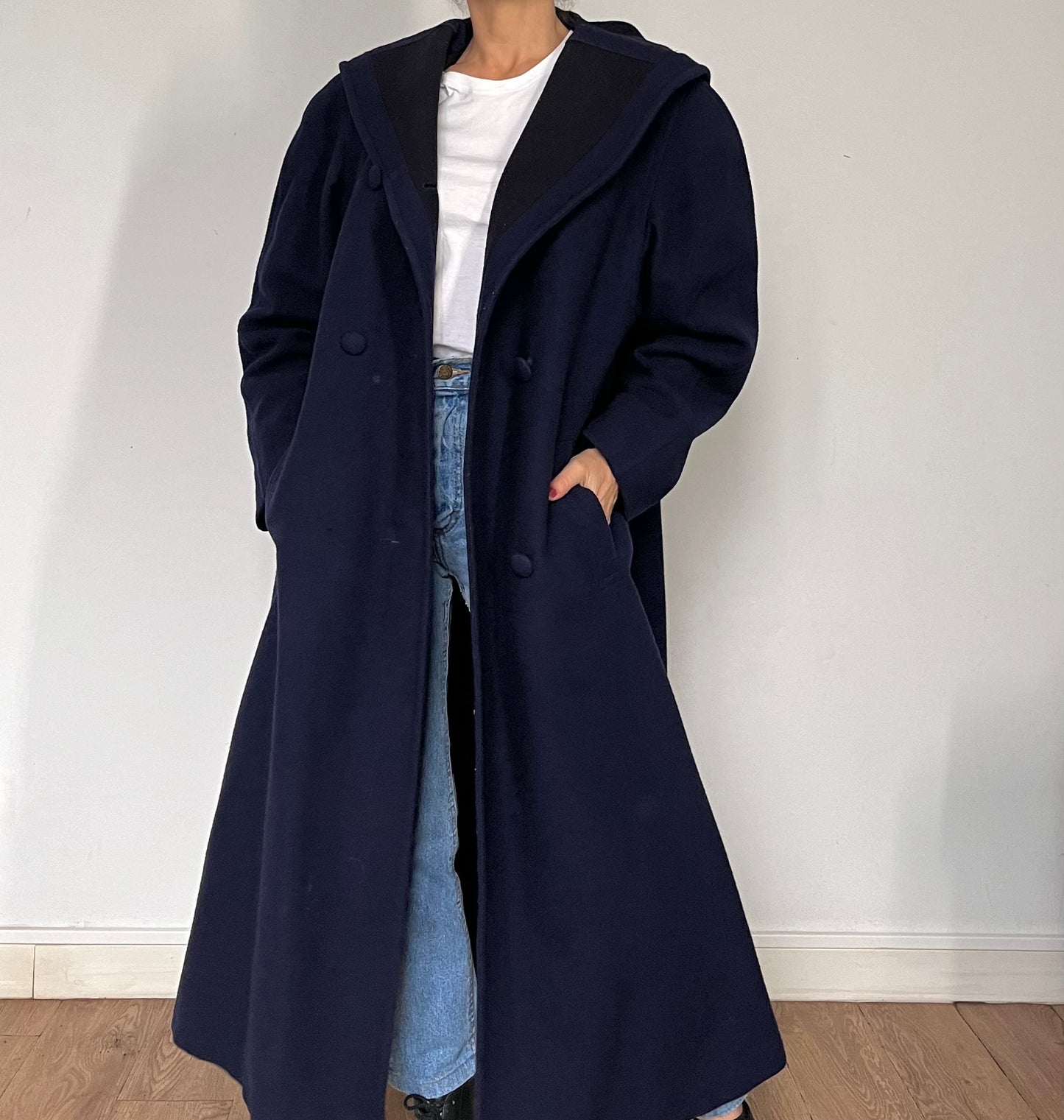 Austrian Wool Long Coat with hood