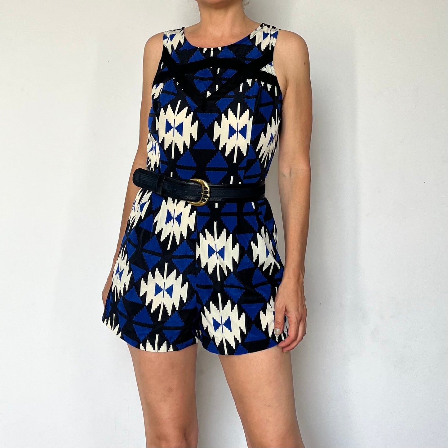 Vintage Woman Romper with pockets