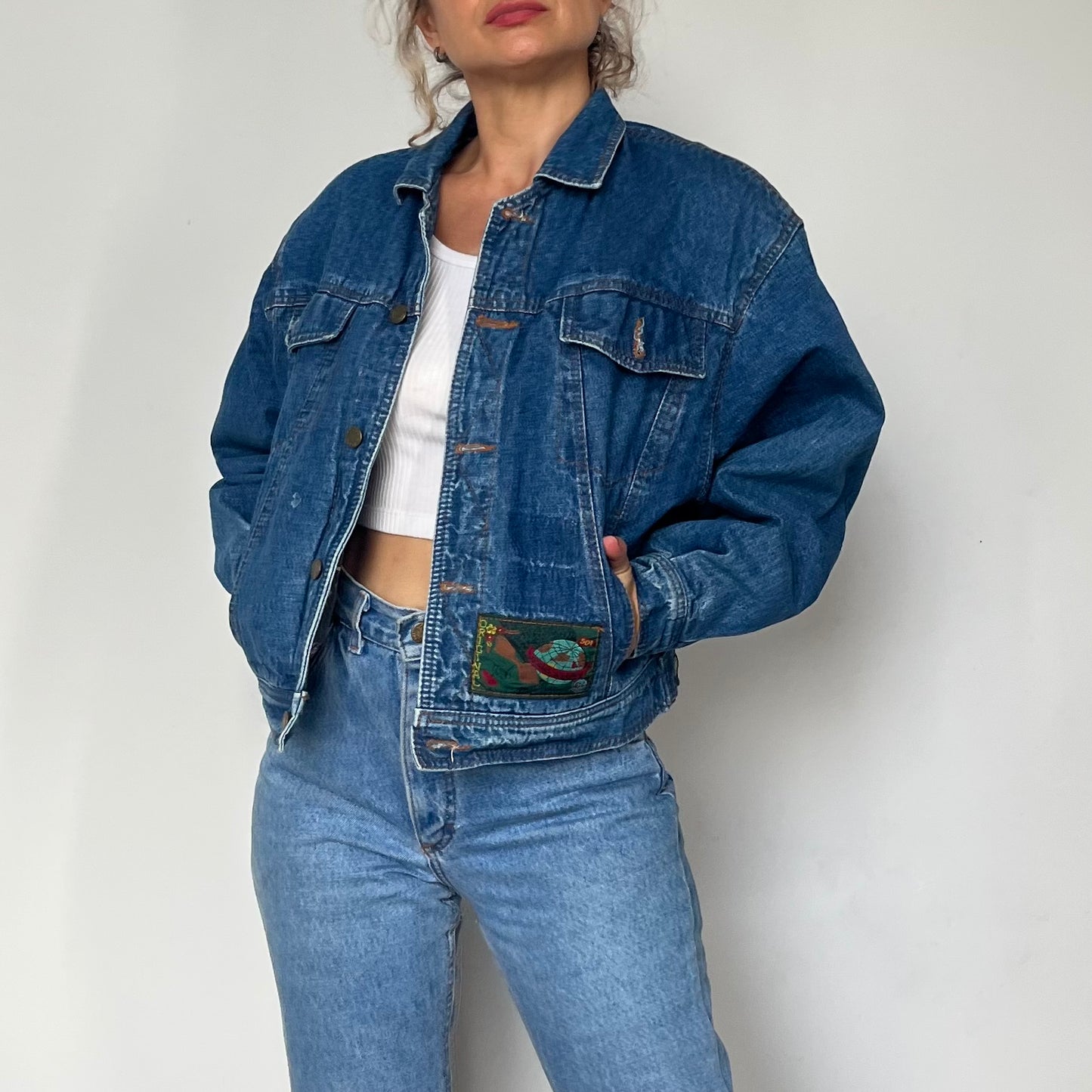 Vintage crop denim jacket
