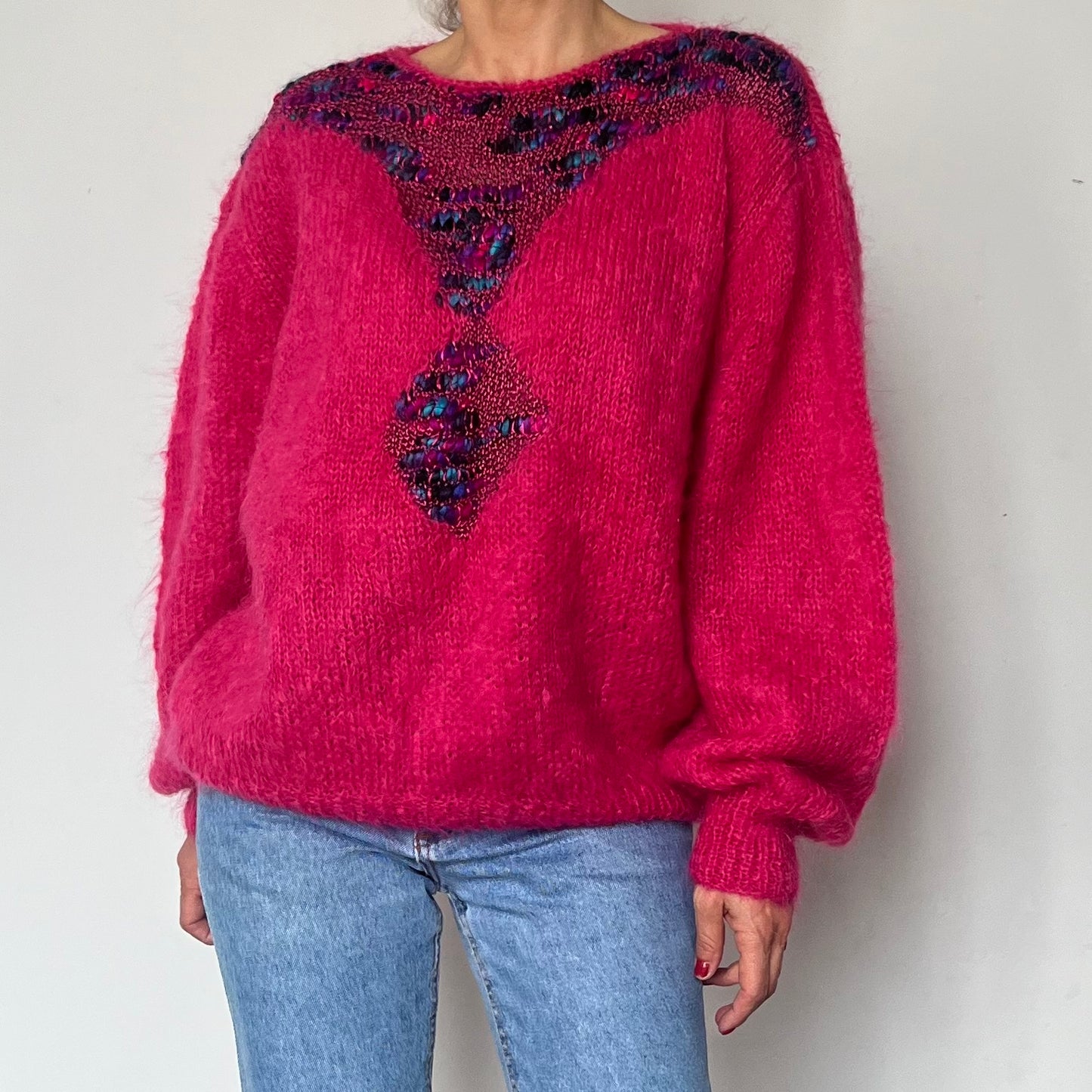 Vintage Mohair Fuchsia Sweater