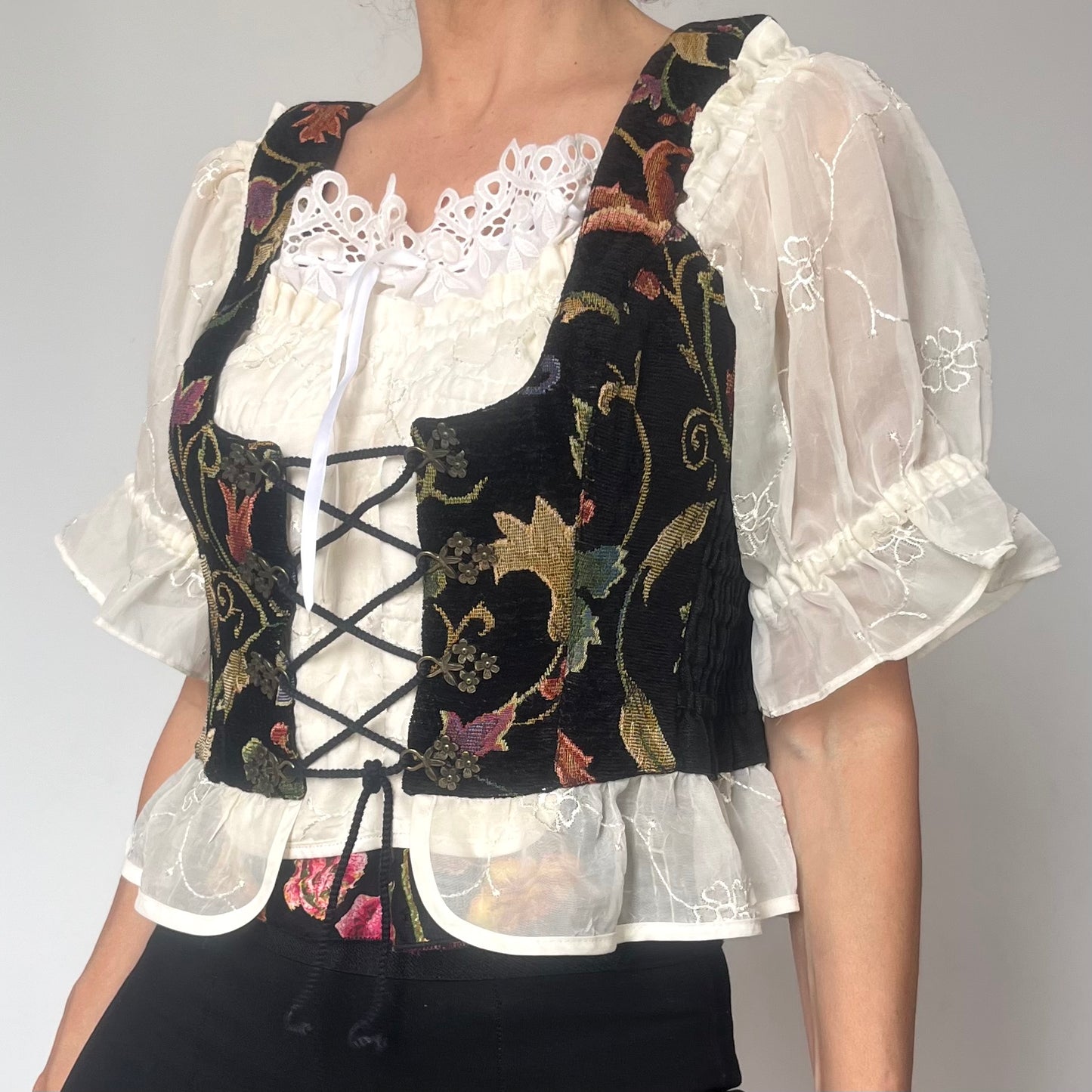 Austrian folk Blouse and Vest