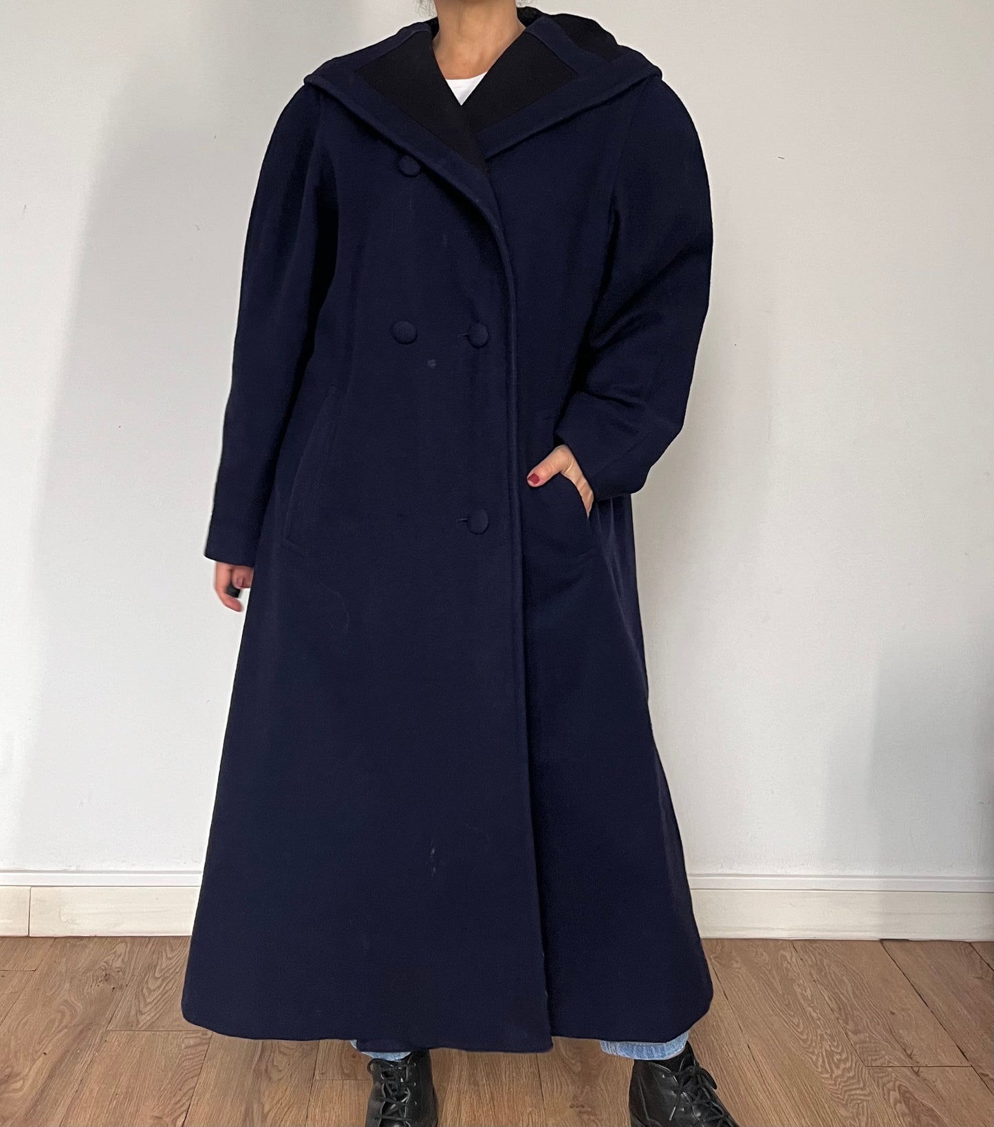 Austrian Wool Long Coat with hood