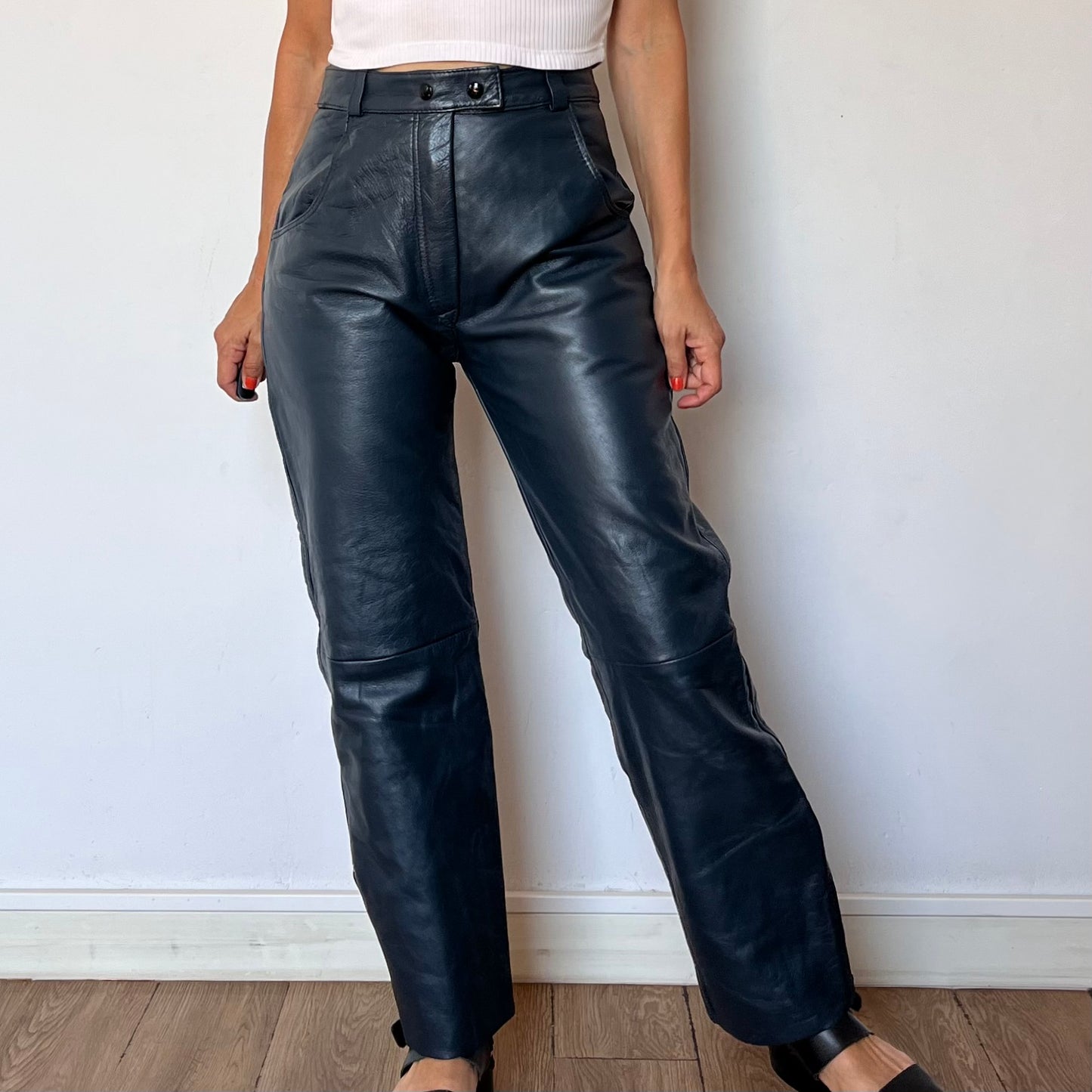Blue Leather trousers