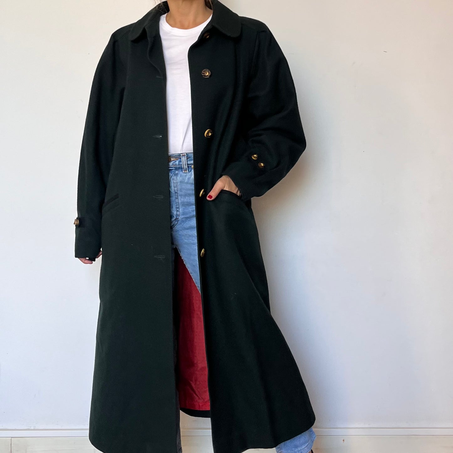 Vintage woman Loden Wool Long Coat