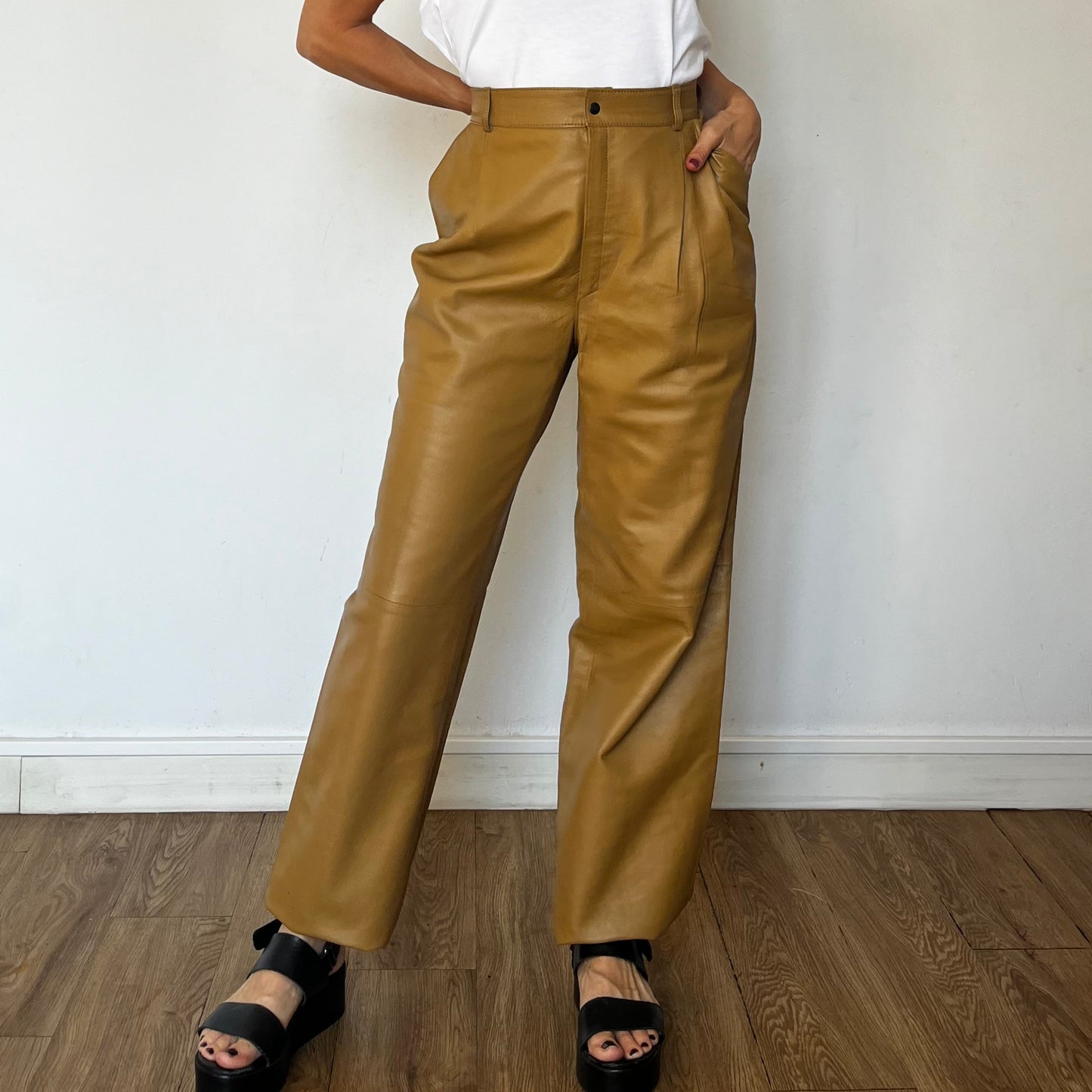 Mustard Leather trousers