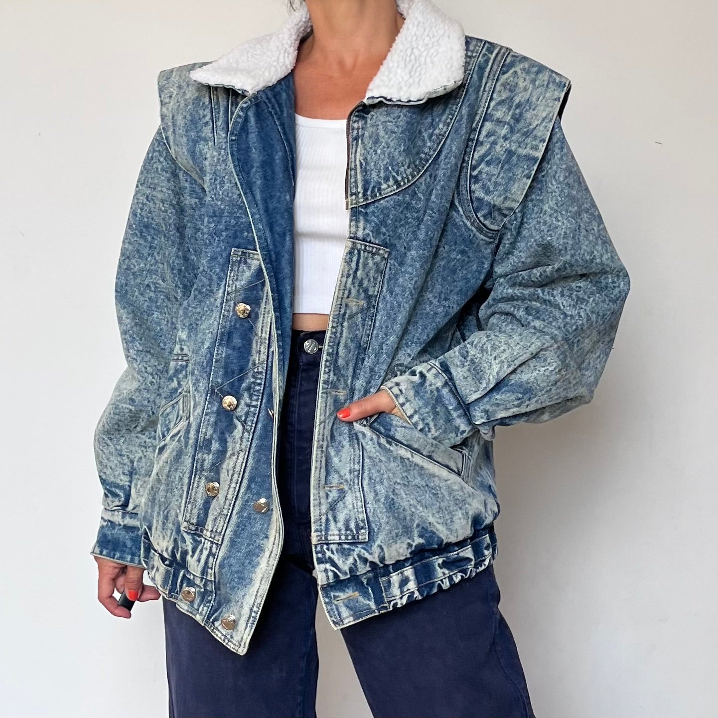 Vintage blue Denim sherpa jacket