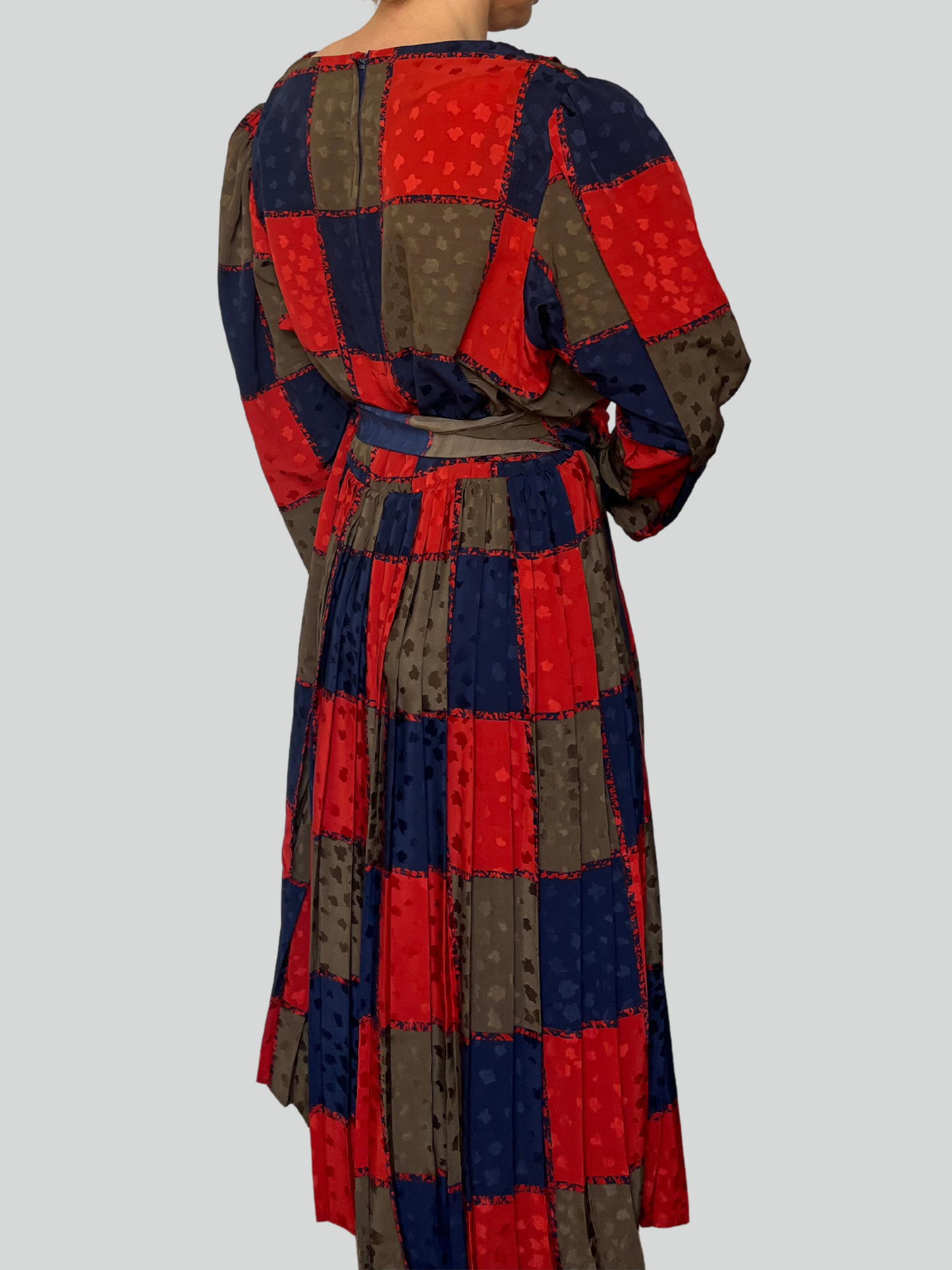 Vintage Wrap Plaid Dress