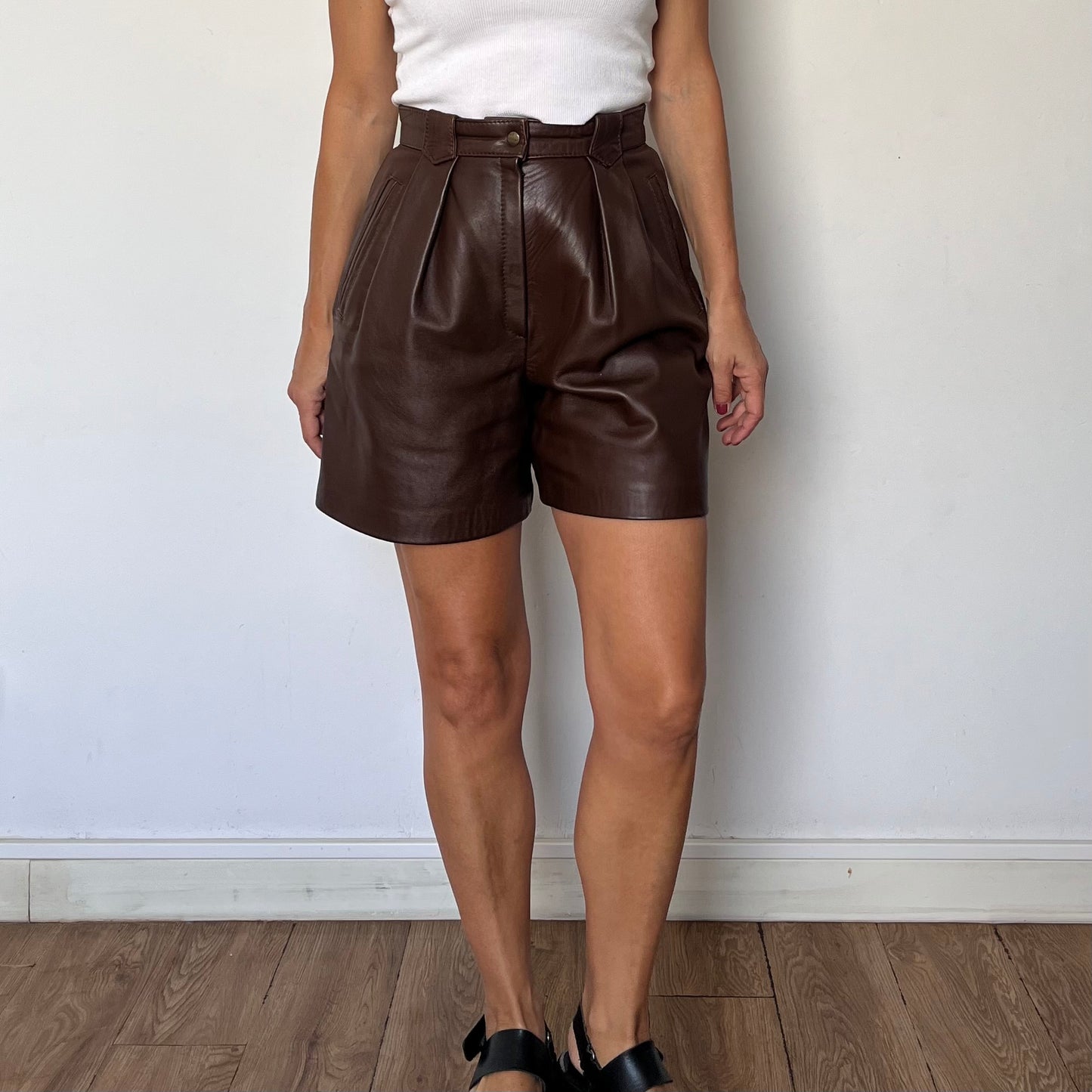 Brown Leather Bermudas