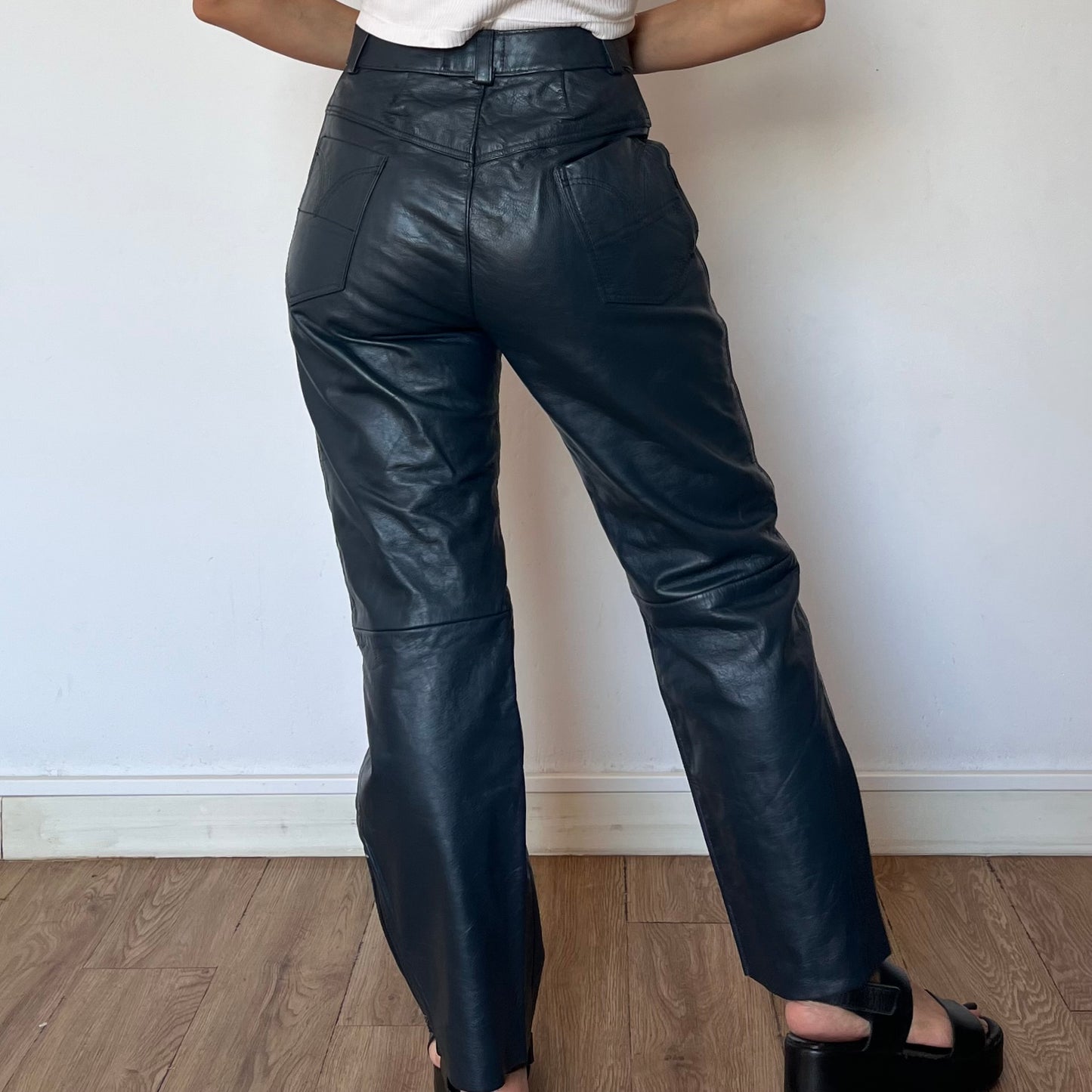 Blue Leather trousers