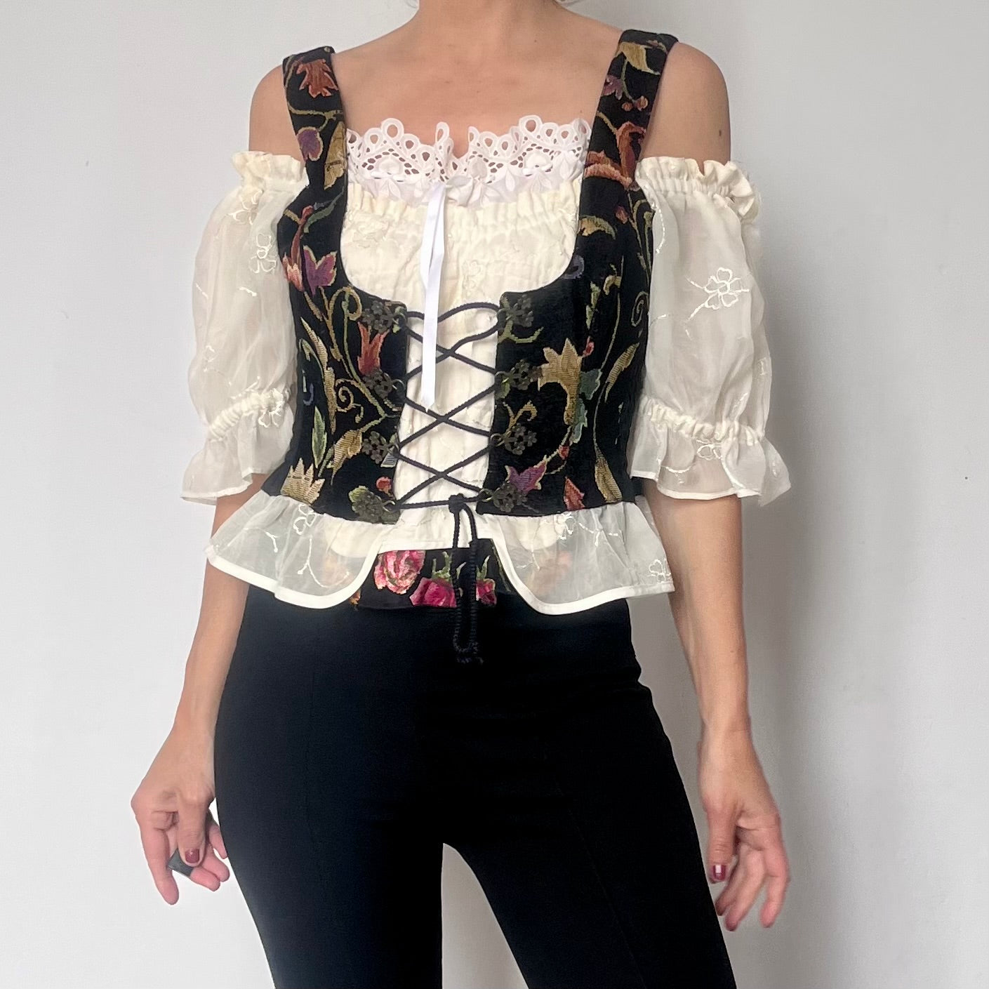 Austrian folk Blouse and Vest