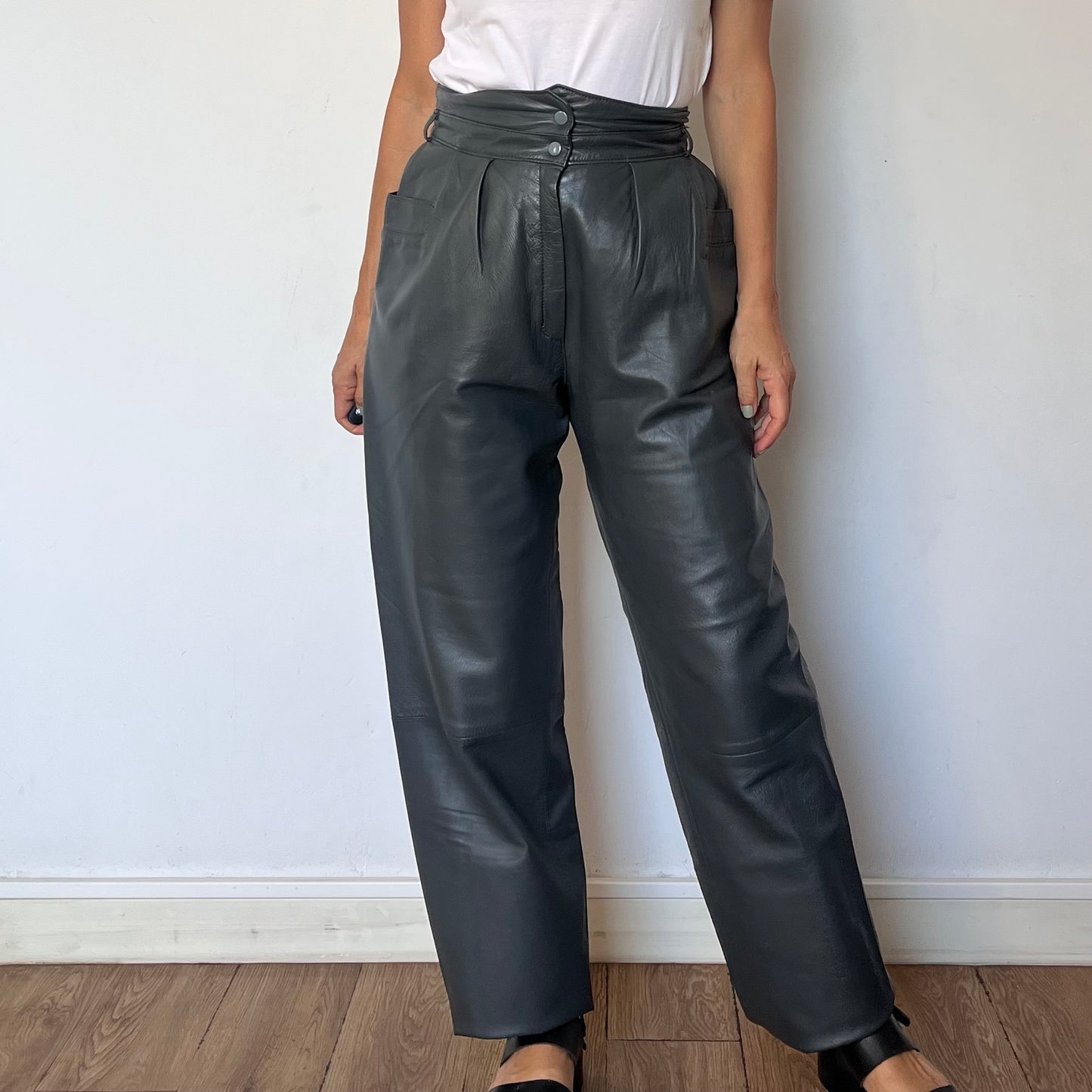 Gray Leather trousers