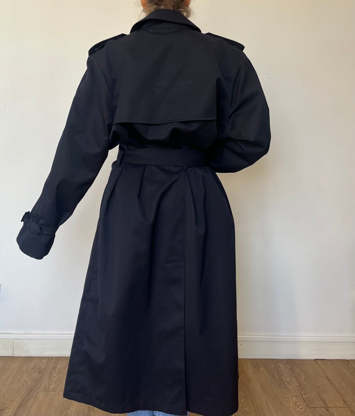 Vintage Blue Long Trench Coat