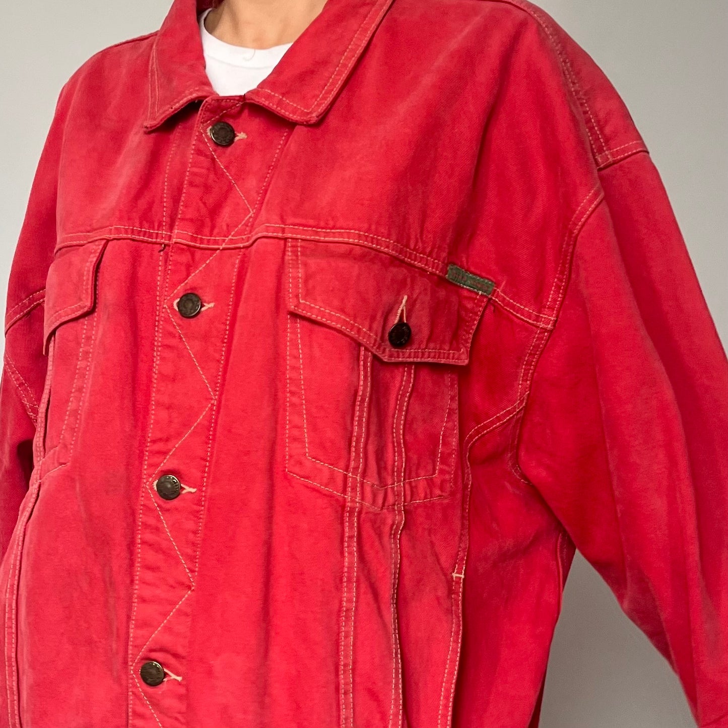 Vintage Oversized Coral Denim jacket