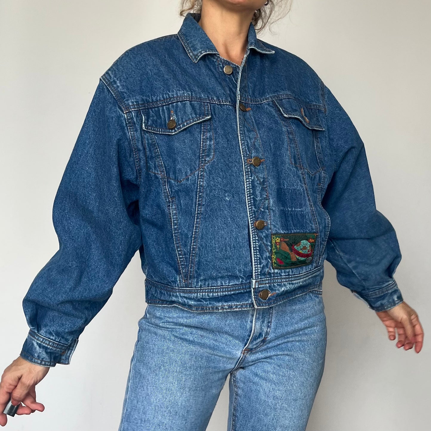 Vintage crop denim jacket