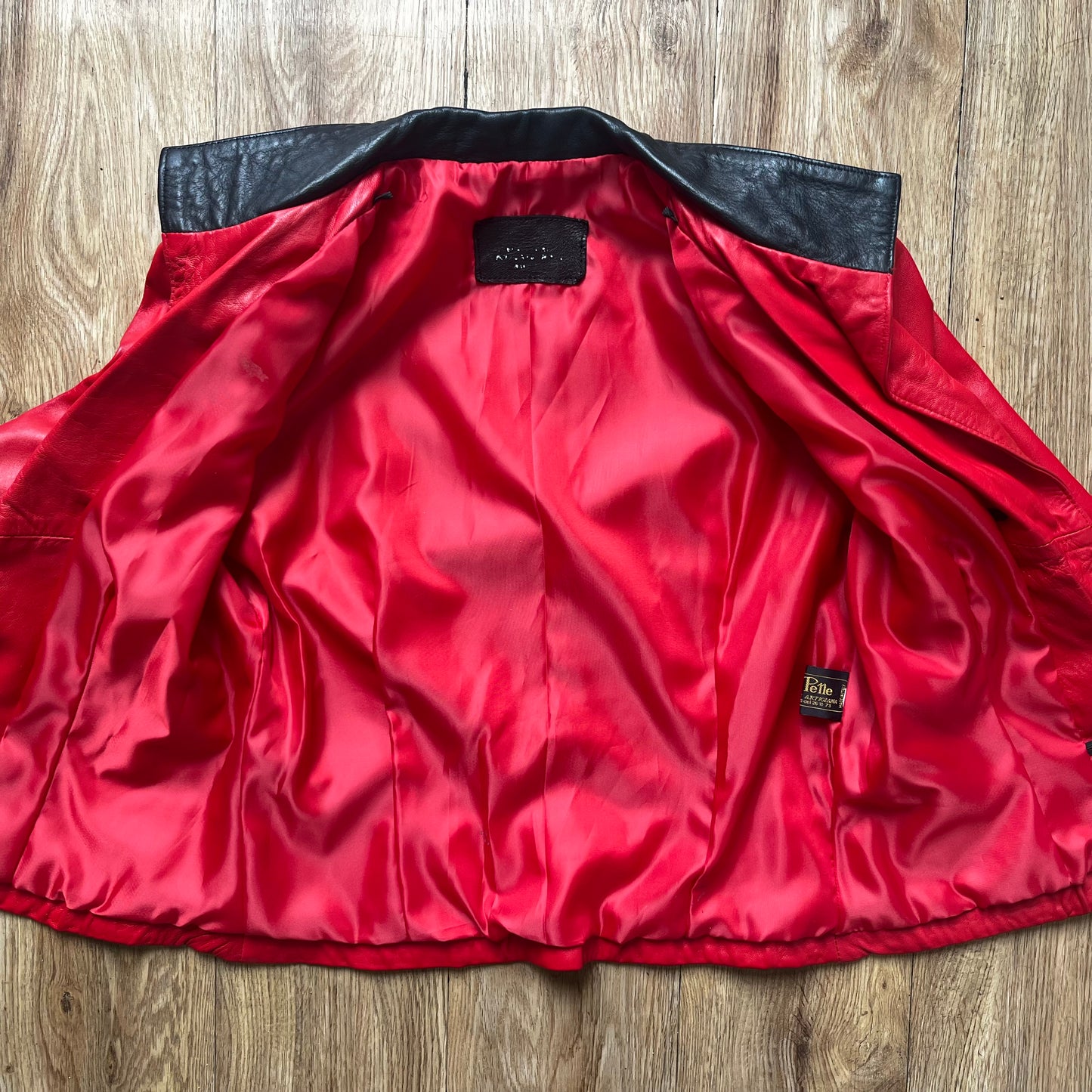 Vintage crop leather blazer