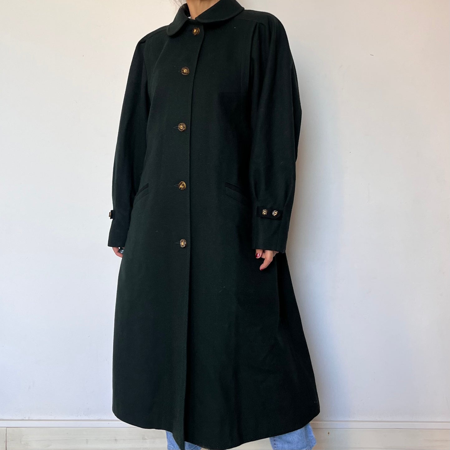 Vintage woman Loden Wool Long Coat