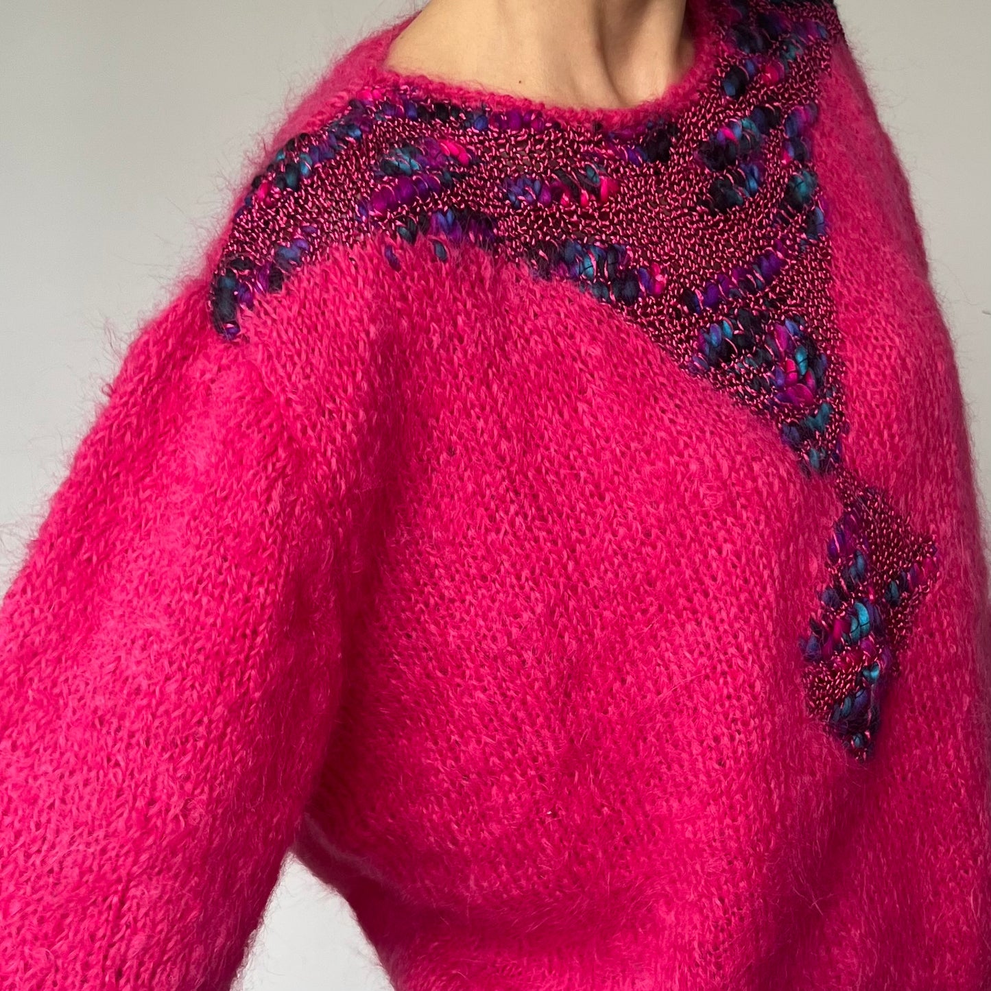 Vintage Mohair Fuchsia Sweater