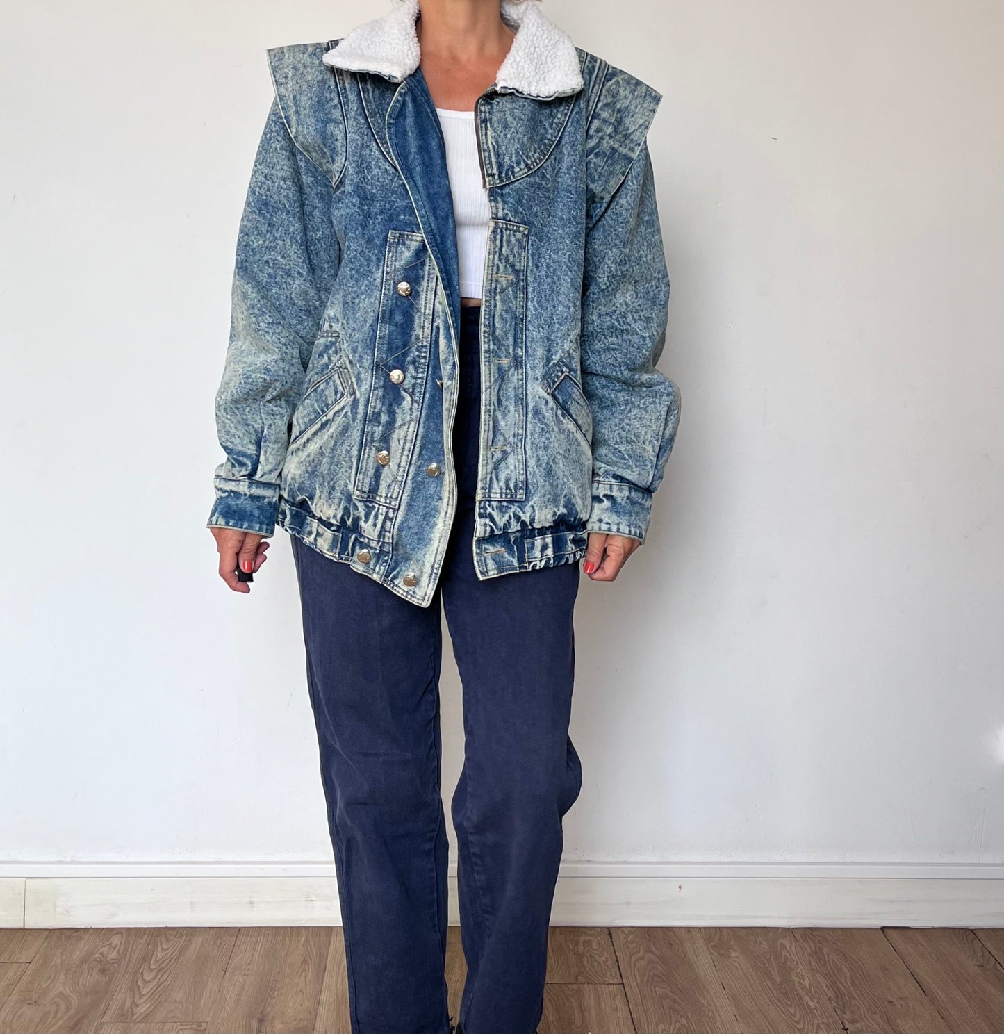 Vintage blue Denim sherpa jacket