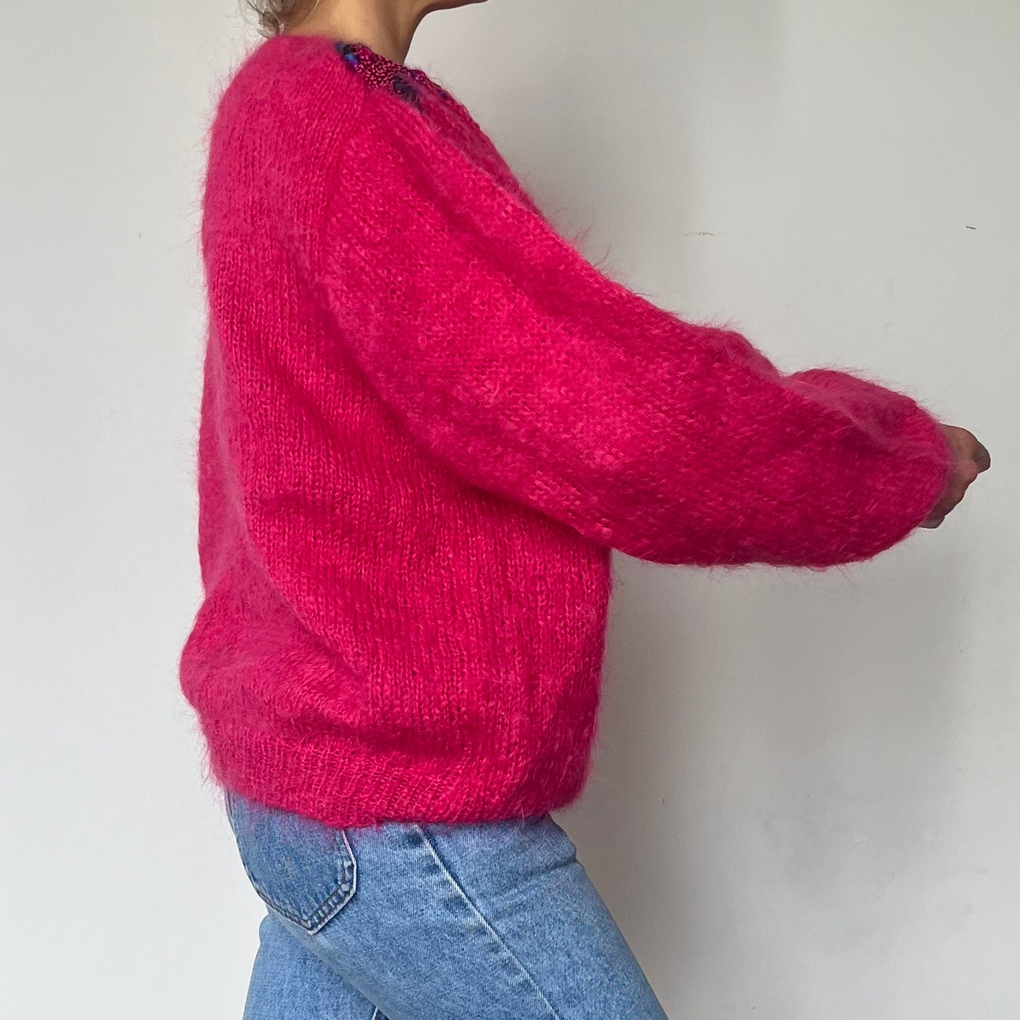 Vintage Mohair Fuchsia Sweater
