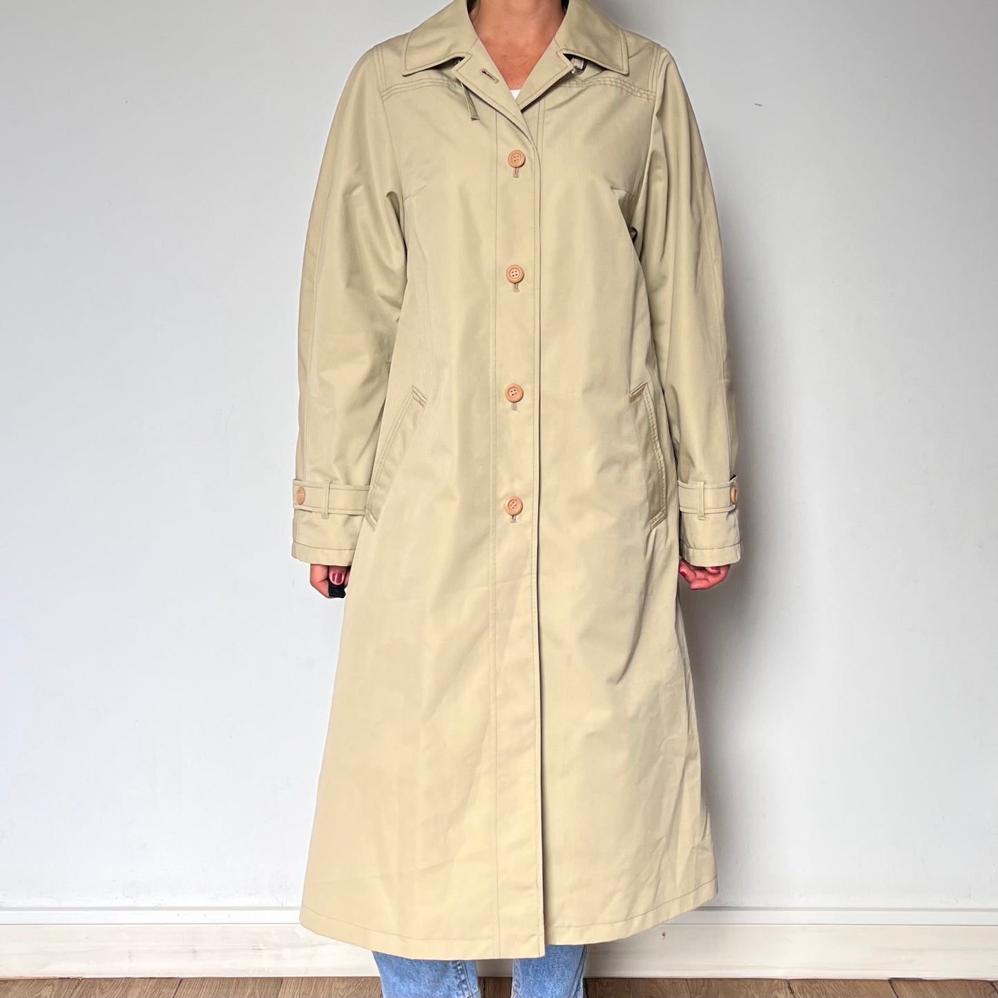 Vintage Waterproof Beige Trench Coat