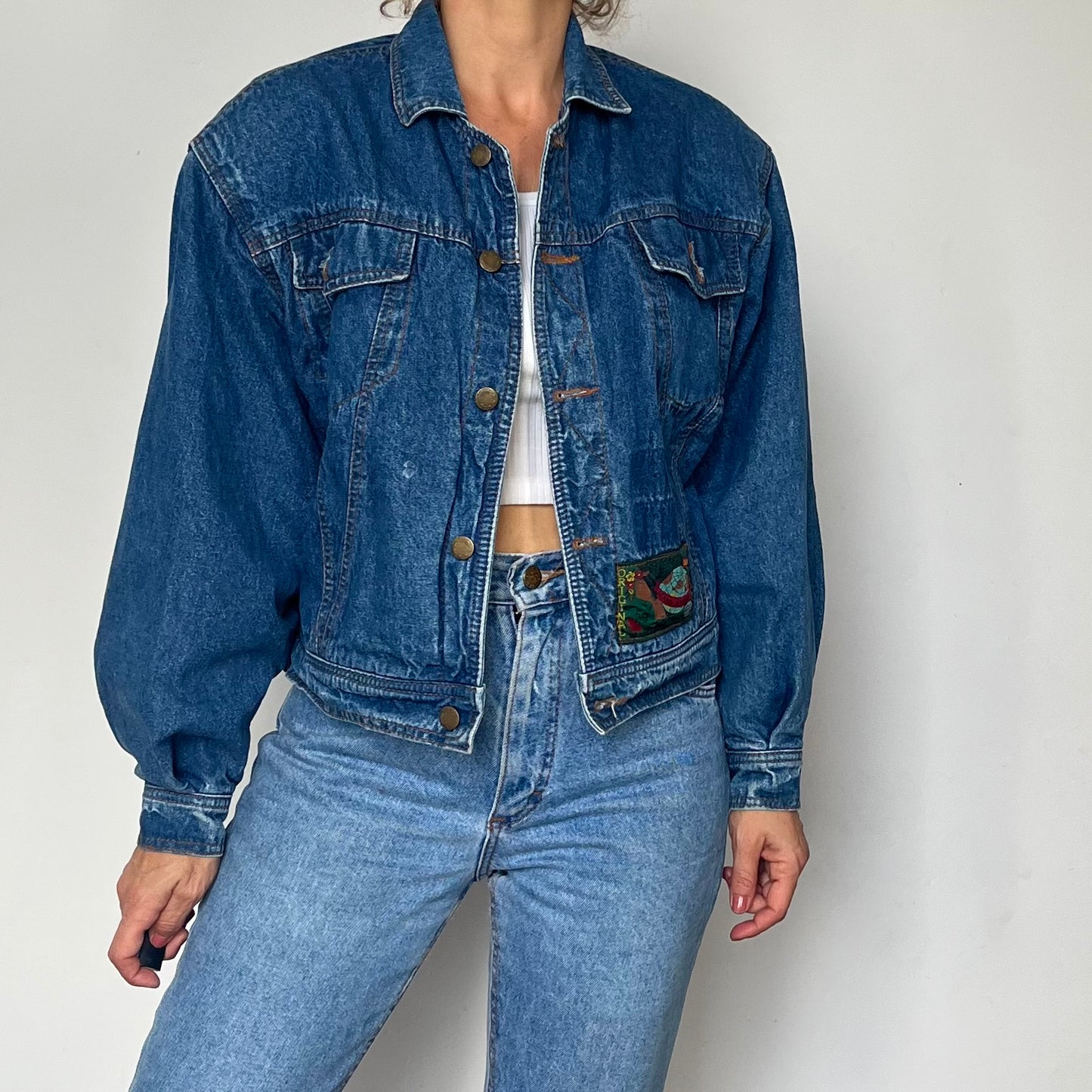Vintage crop denim jacket