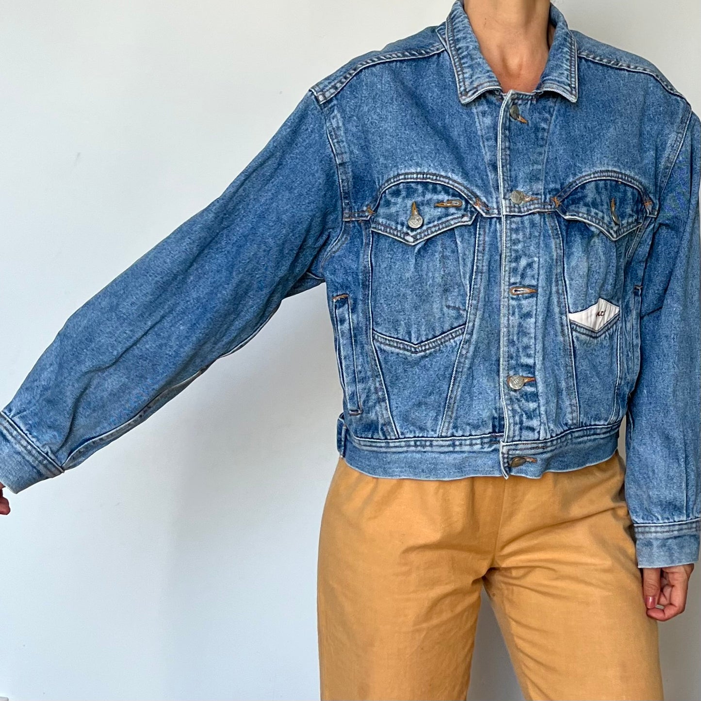 Vintage crop denim jacket