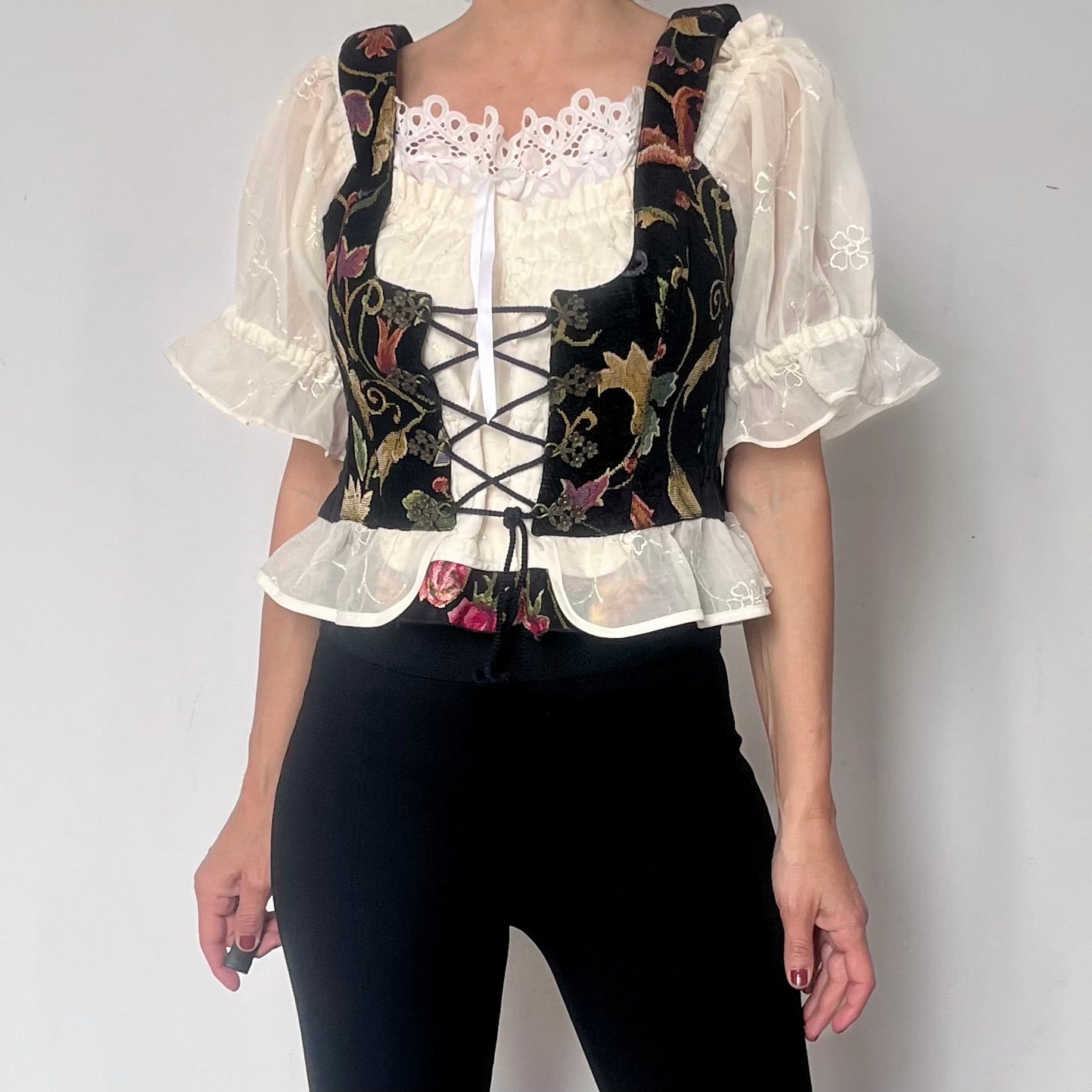 Austrian folk Blouse and Vest