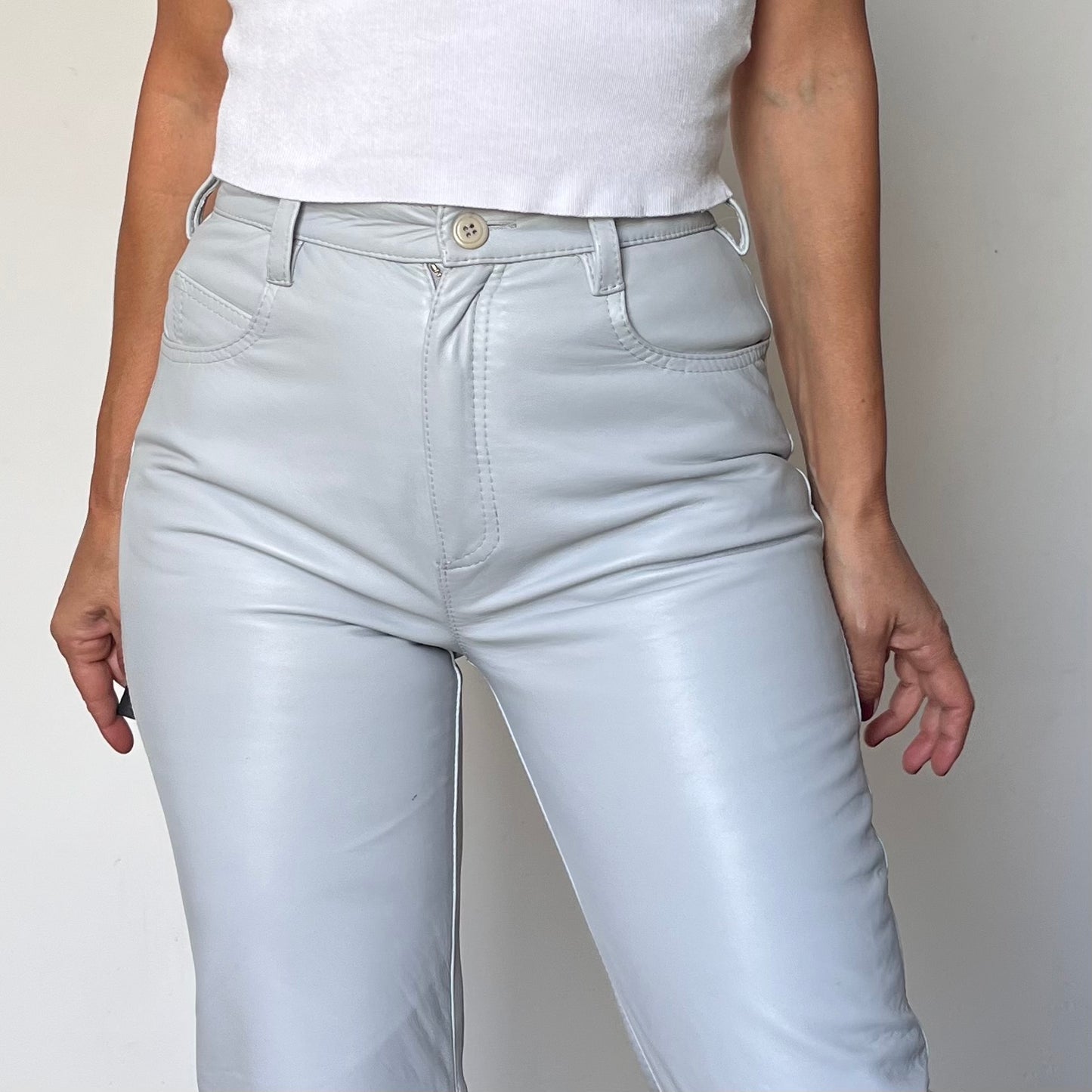 Gray Leather trousers